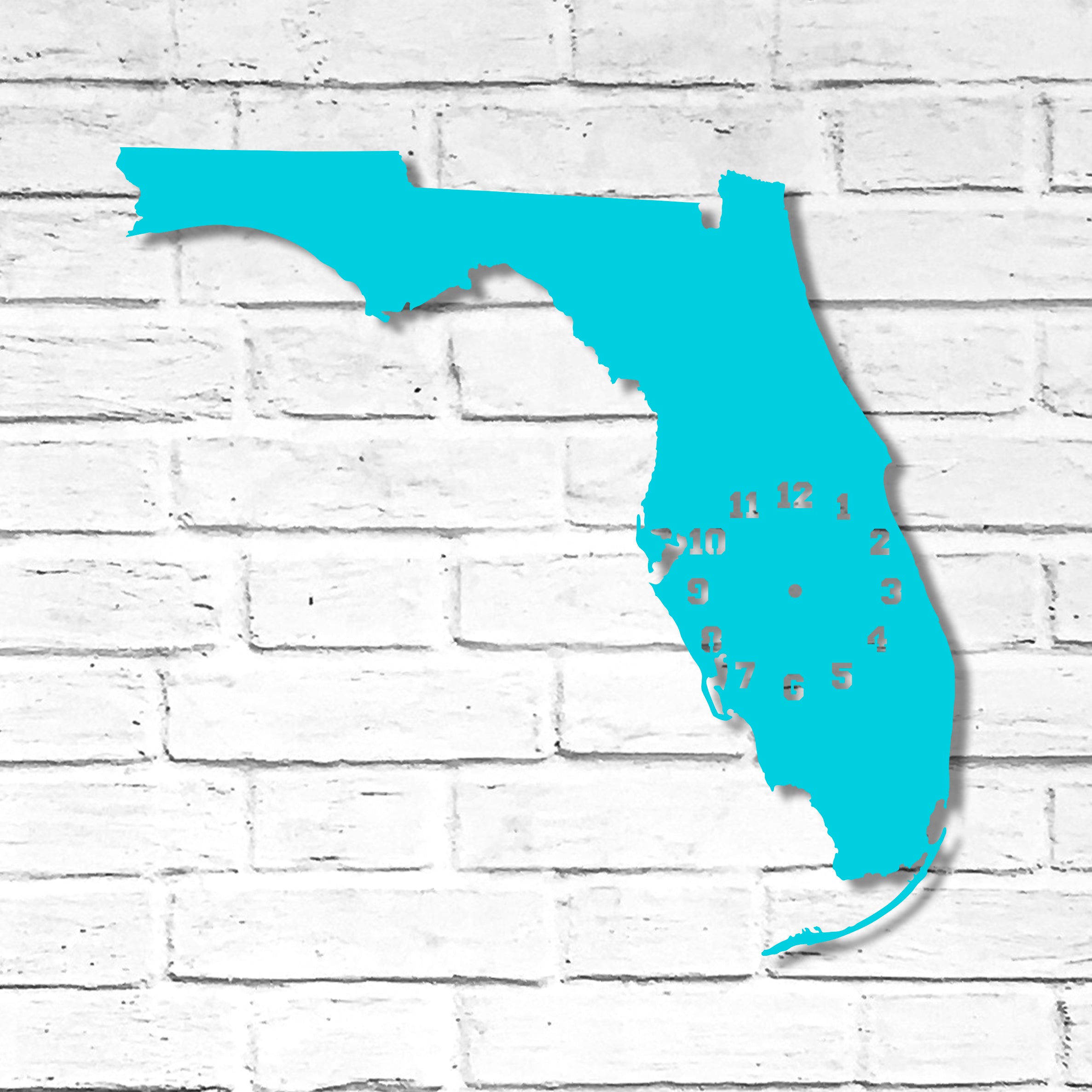 Florida Metal Wall Art Clock - Home Decor - Handmade in the USA - Choose 16" or 22" wide, Choose your Patina Color - Free Ship