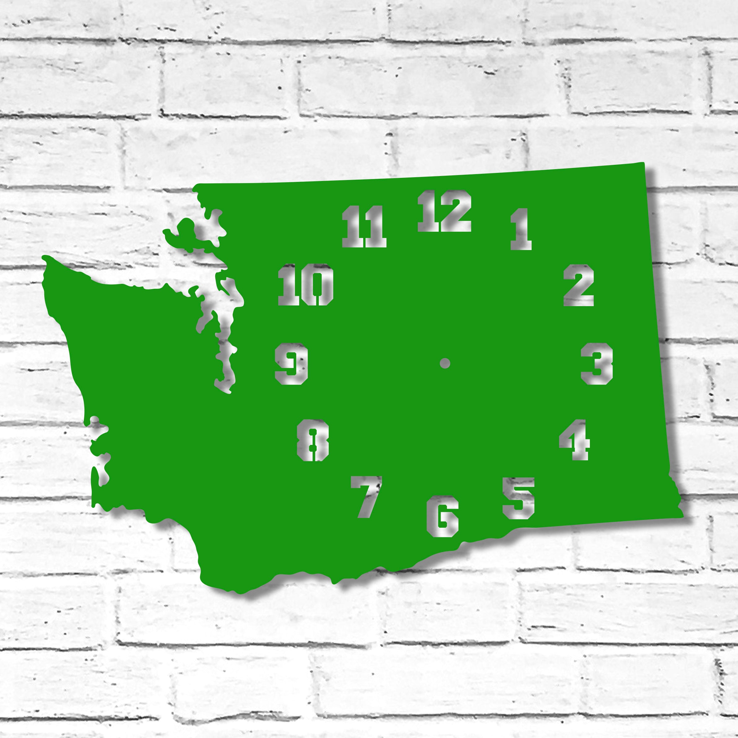 Washington Metal Wall Art Clock - Home Decor - Handmade in the USA - Choose 16" or 22" wide, Choose your Patina Color - Free Ship