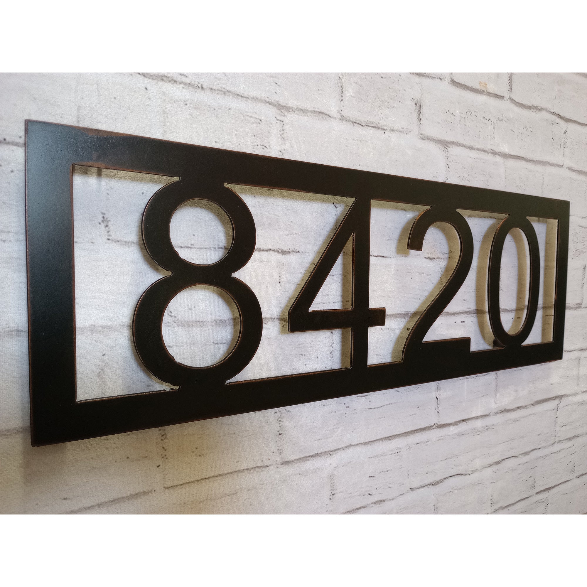 Address sign - Metal Wall Art Home Decor - Handmade in the USA - Choose your Number of Digits, Size, and Patina Color - Free Ship