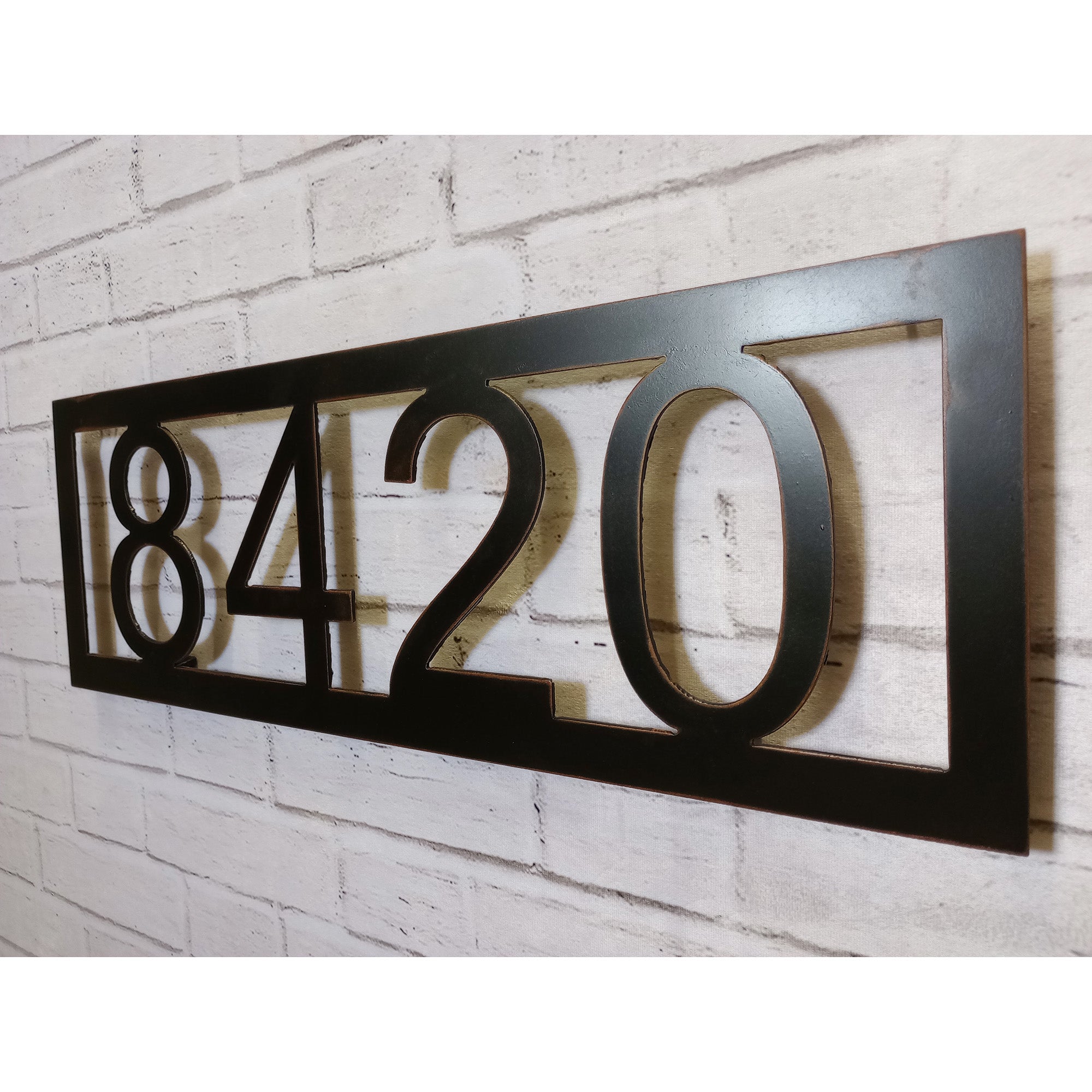 Address sign - Metal Wall Art Home Decor - Handmade in the USA - Choose your Number of Digits, Size, and Patina Color - Free Ship