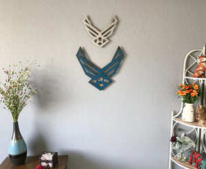 Air Force Symbol - Metal Wall Art Home Decor - Handmade in the USA - Choose 12", 17" or 23" Wide, Choose your Patina Color! FREE SHIP