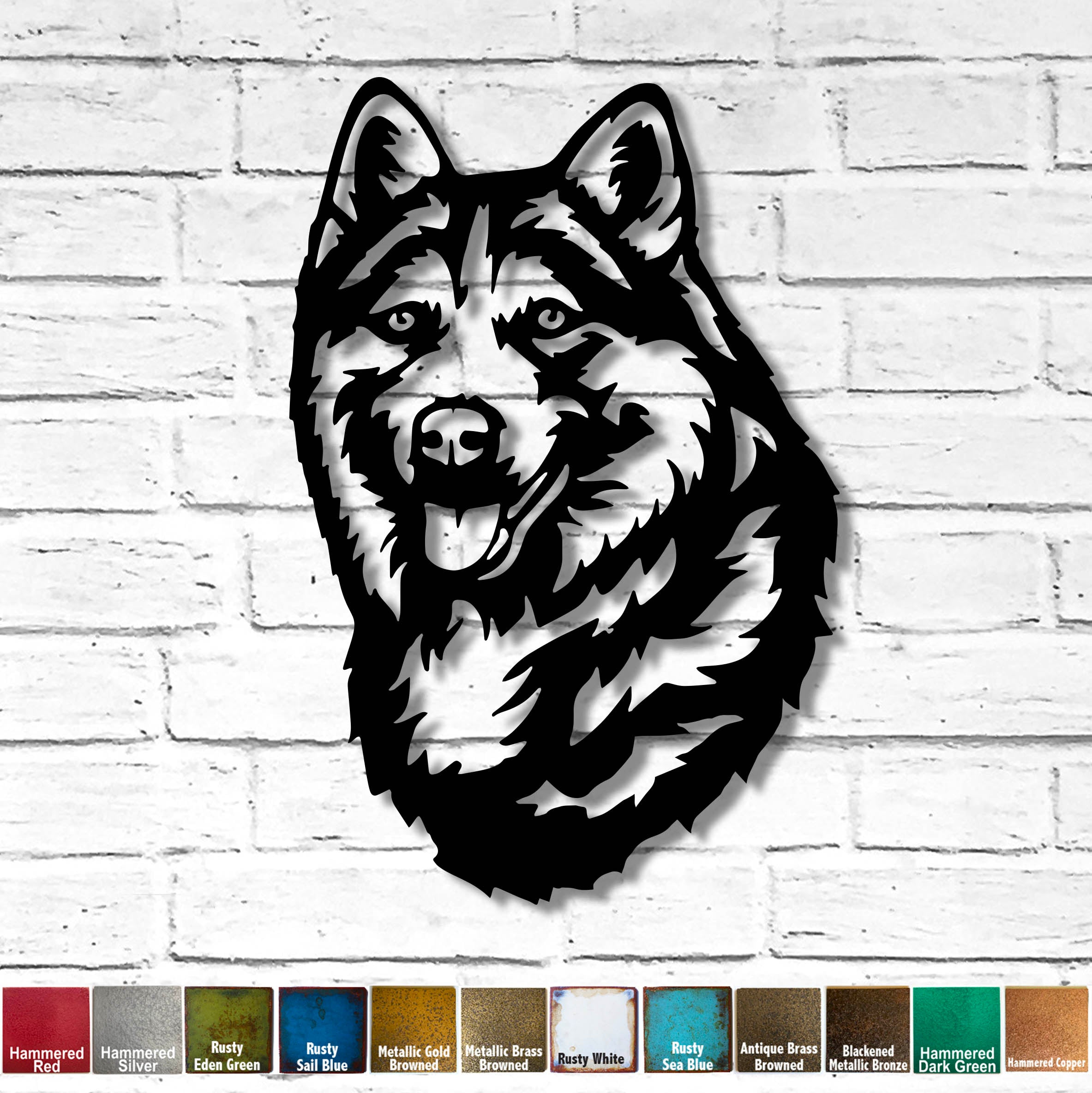 Alaskan Malamute - Metal Wall Art Home Decor - Handmade in the USA - Choose 17" or 23" Tall - Choose your Patina Color - Free Ship