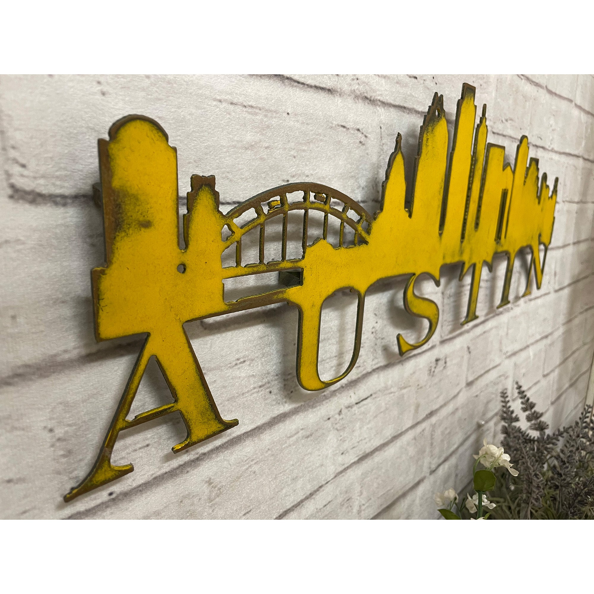 Austin Skyline - Metal Wall Art Home Decor - Made in the USA - Choose 23", 30" or 40" Wide - Choose your Patina Color - Hanging Cityscape - Free Ship