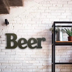 Beer sign - Metal Wall Art Home Decor - Handmade in the USA - Choose 17", 24" or 30" Wide - Choose a Patina Color - Free Ship