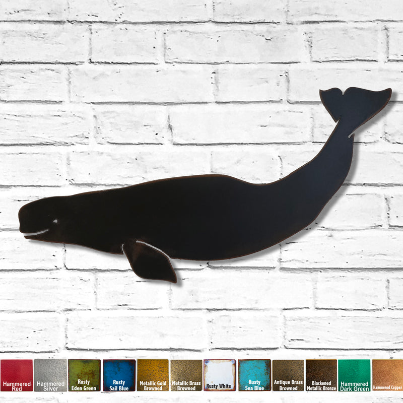 Beluga Whale - Metal Wall Art Home Decor - Made in the USA - Choose 17