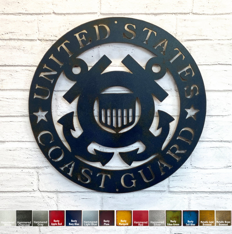 Coast Guard Symbol - Metal Wall Art Home Decor - Handmade in the USA - Choose 17