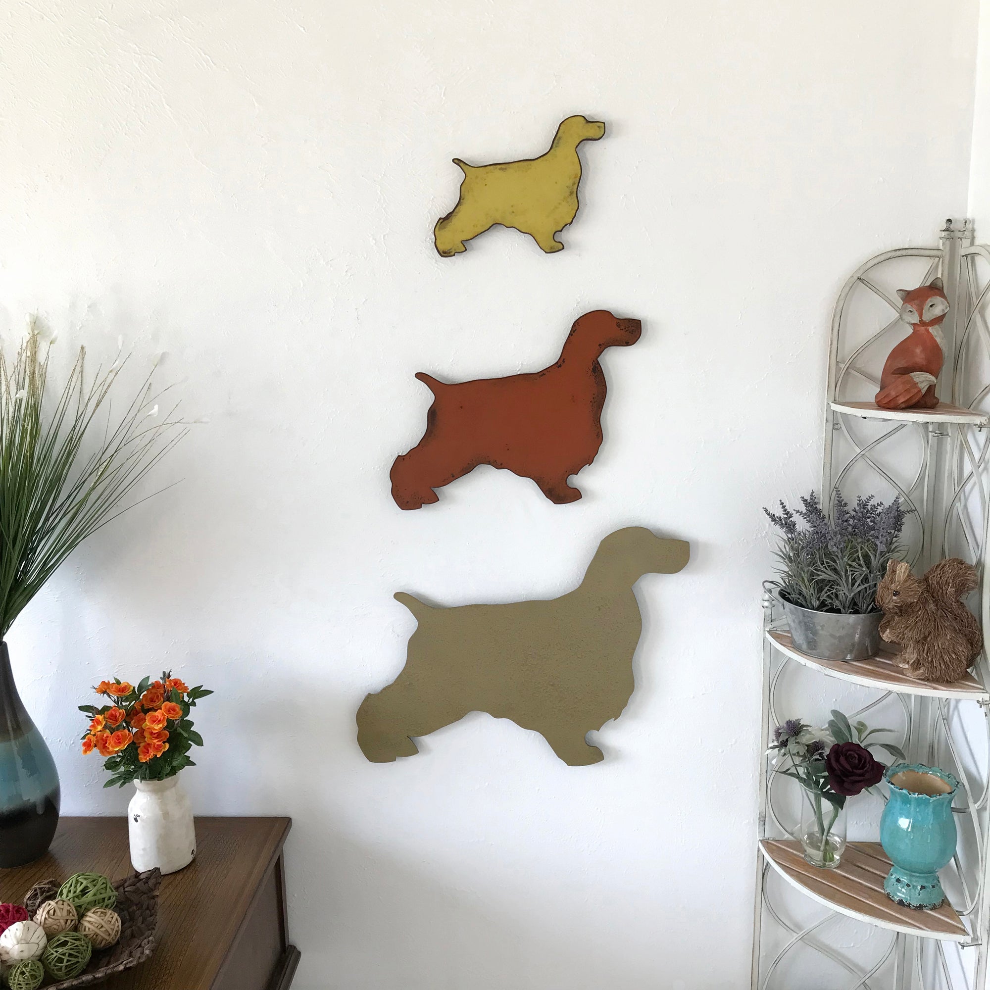 Cocker Spaniel - Metal Wall Art Home Decor - Handmade in the USA - Choose 11", 17" or 23" Wide - Choose your Patina Color - Free Ship