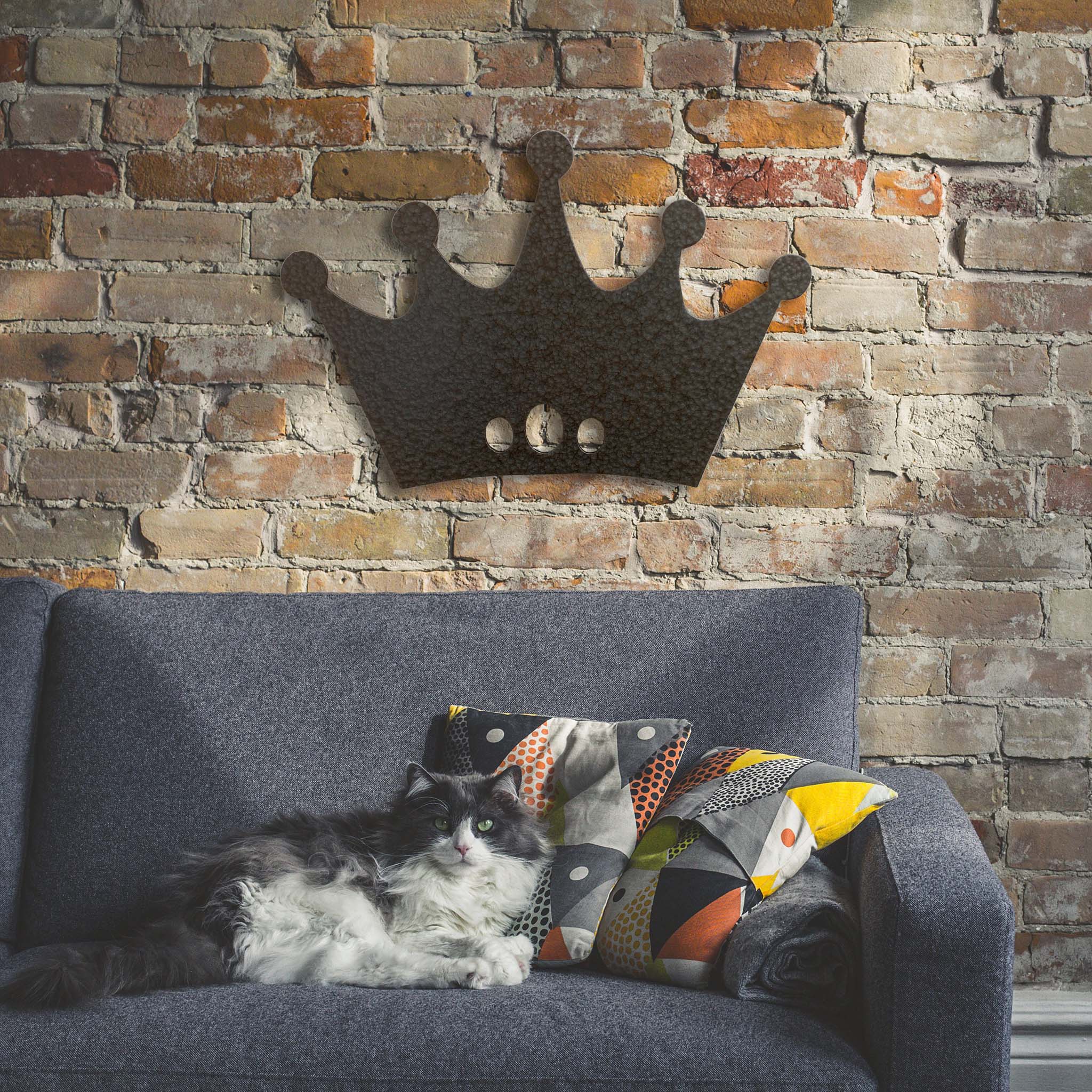 Crown - Metal Wall Art Home Decor - Made in the USA - Choose 8", 12" or 17" Wide - Choose your Patina Color - Free Ship