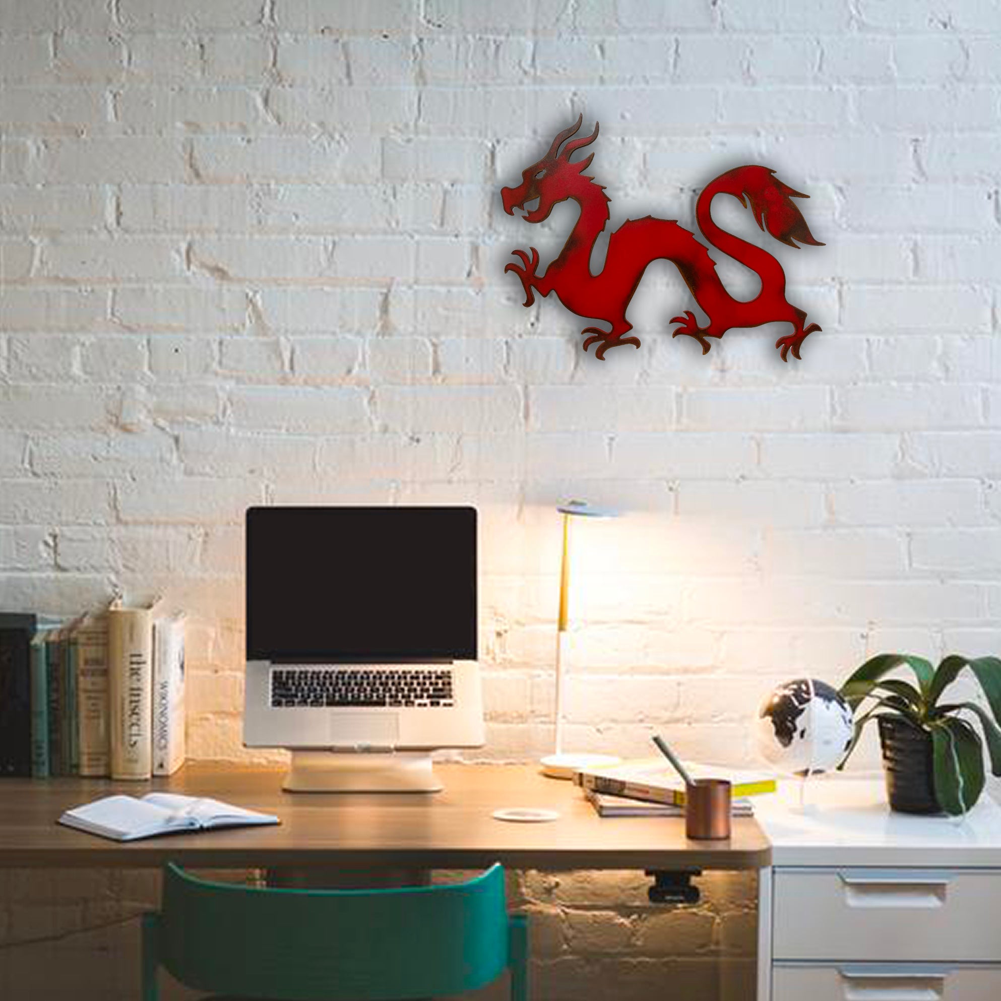 Chinese Dragon - Metal Wall Art Home Decor - Handmade in the USA - Choose 12", 17" or 24" Wide Choose your Patina Color - Free Ship