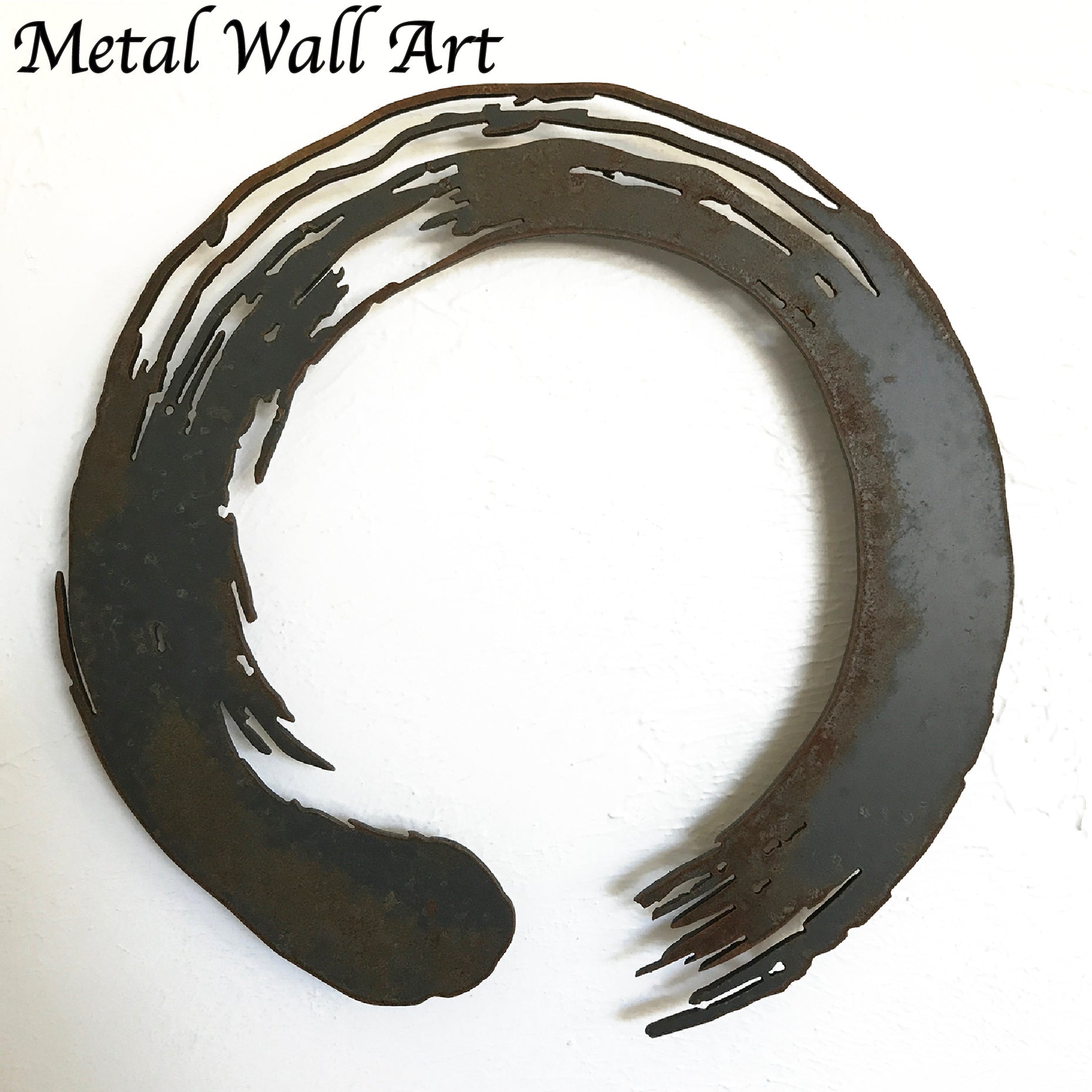 Enso Circle - Metal Wall Art Home Decor - Handmade in the USA - Choose 12", 17" or 24", Choose your Patina Color - Free Ship