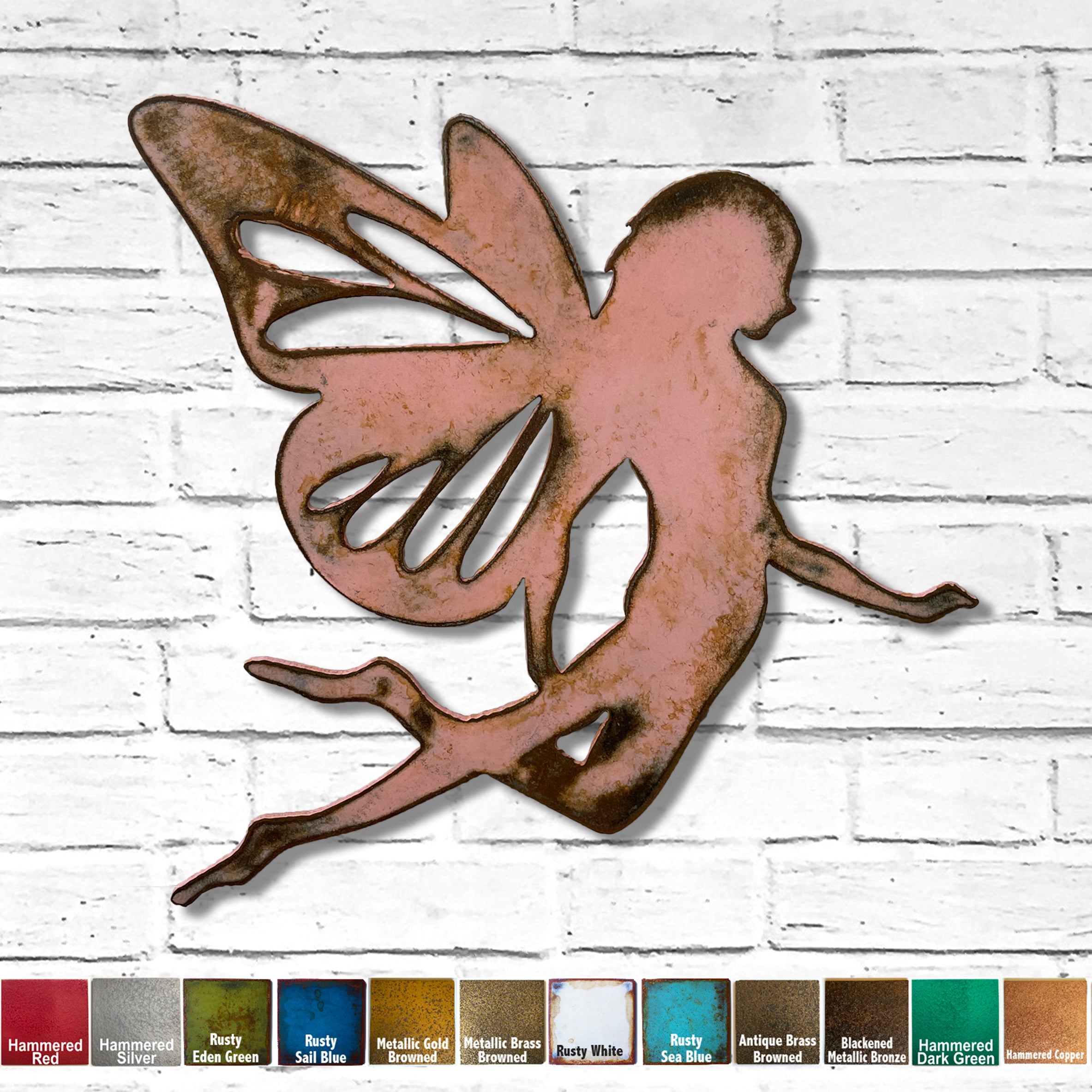 Fairy - Metal Wall Art Home Decor - Handmade in the USA - Choose 12", 17" or 23" Wide Choose your Patina Color - Free Ship