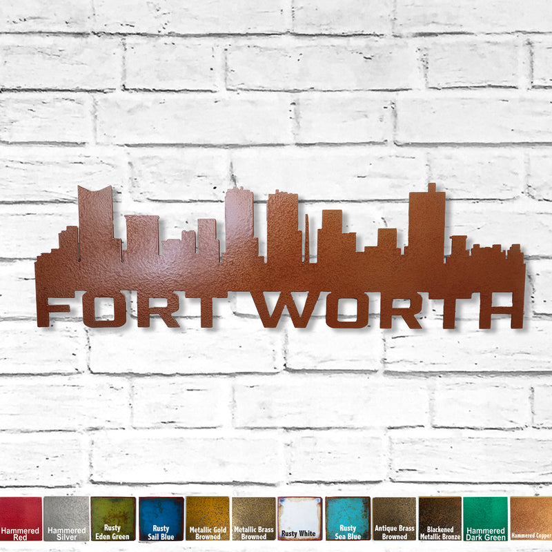 Fort Worth Skyline - Metal Wall Art Home Decor - Made in the USA - Choose 23