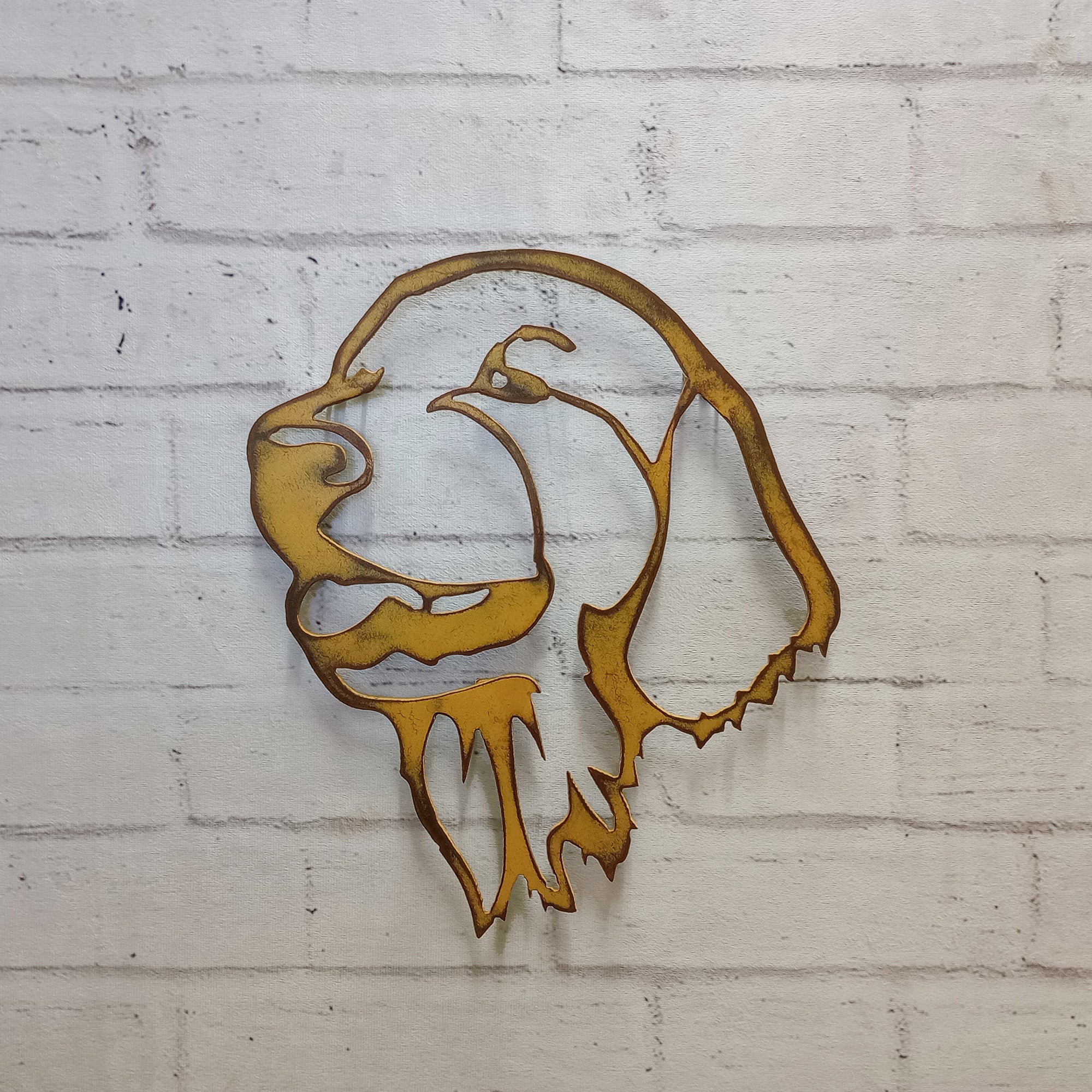 Golden Retriever Bust - Metal Wall Art Home Decor - Handmade in the USA - Choose 11", 17" or 23" Tall - Choose your Patina Color - Free Ship