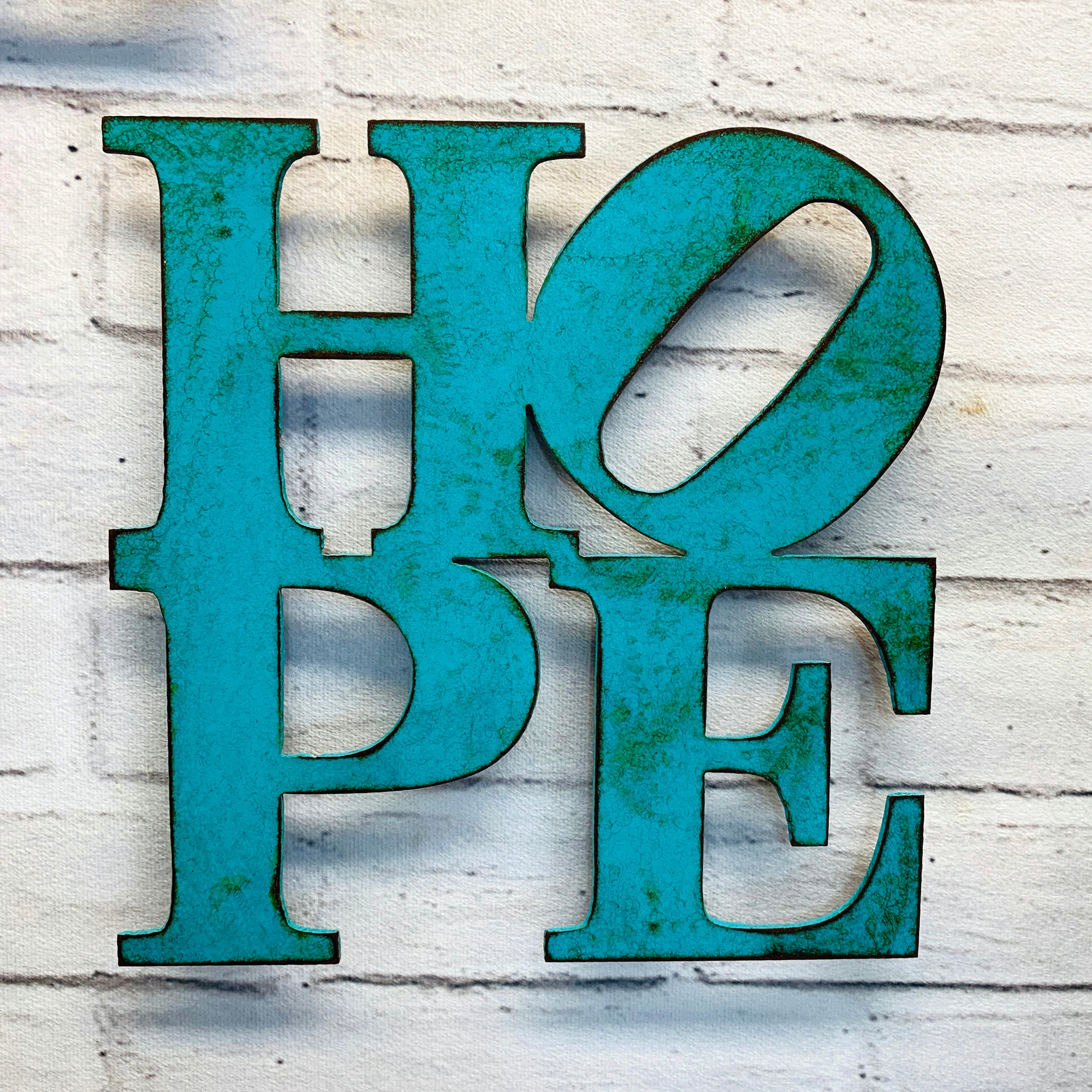 HOPE sign - Metal Wall Art Home Decor - Handmade in the USA - Choose 9", 11", or 17" tall - Choose your Patina Color - Free Ship