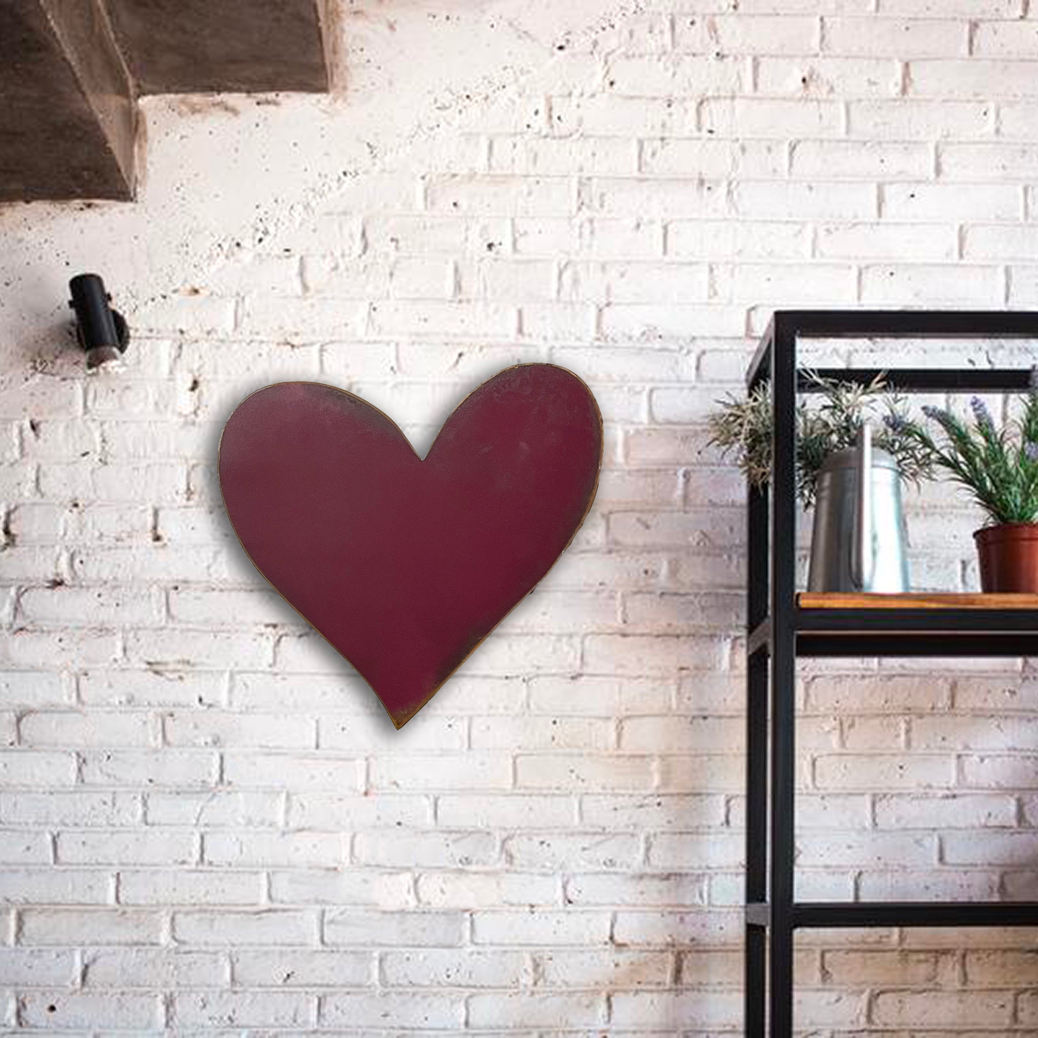 Heart Symbol - Metal Wall Art Home Decor - Handmade in the USA - Choose 6.5", 12" or 18" wide - Choose your Patina Color - Free Ship