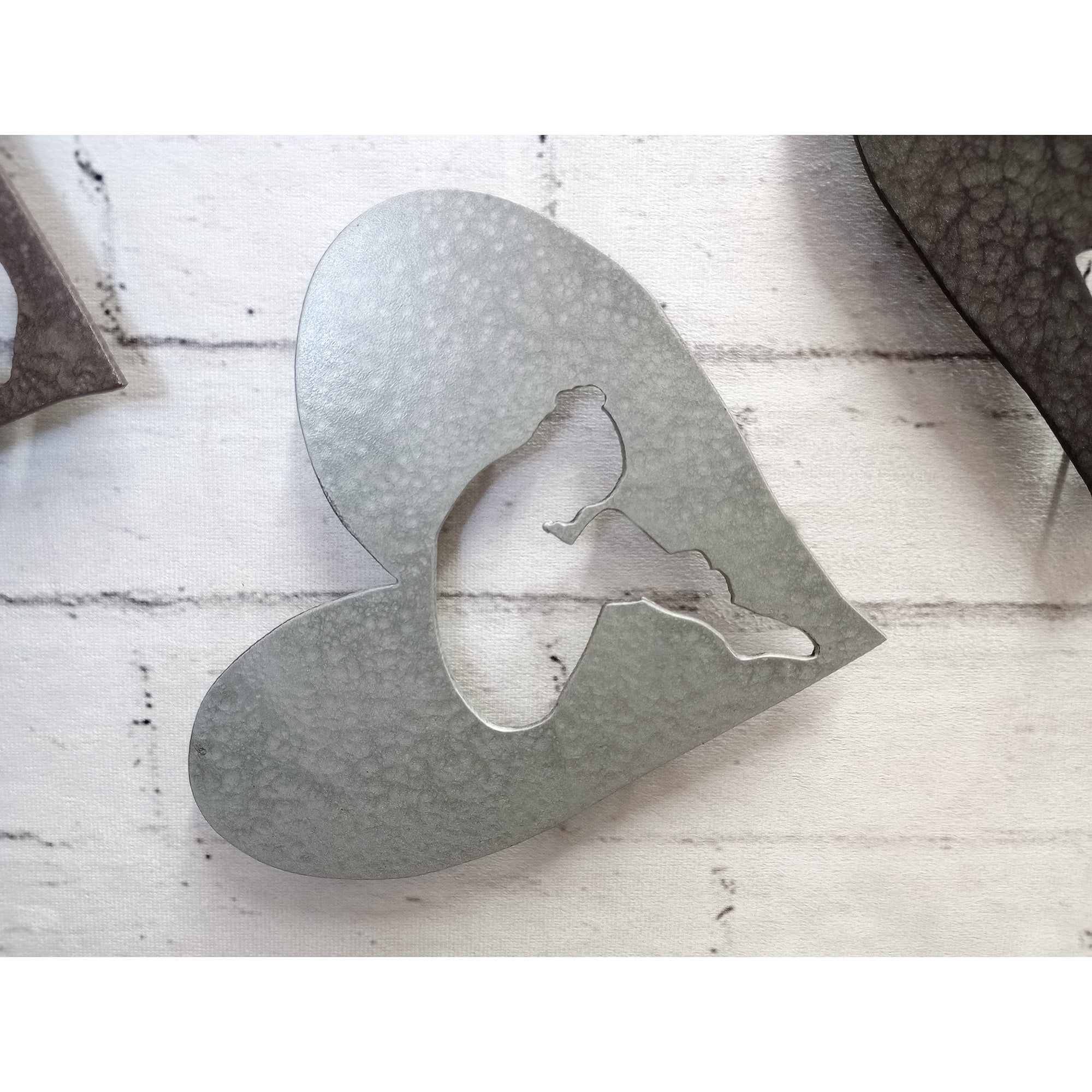 Five (5) Hearts with Gymnast Cutouts - Metal Wall Art Home Decor - Handmade in the USA - 6.5" wide - Choose your Patina Color - Free Ship