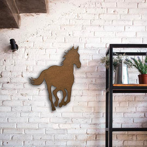 Galloping Horse - Metal Wall Art Home Decor - Handmade in the USA - 33" tall x 26.8" wide - Choose your Patina Color - Free Ship