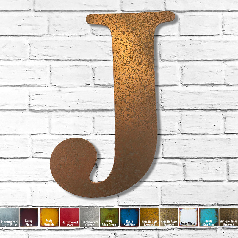 Letter J - Metal Wall Art Home Decor - Made in the USA - Choose 10