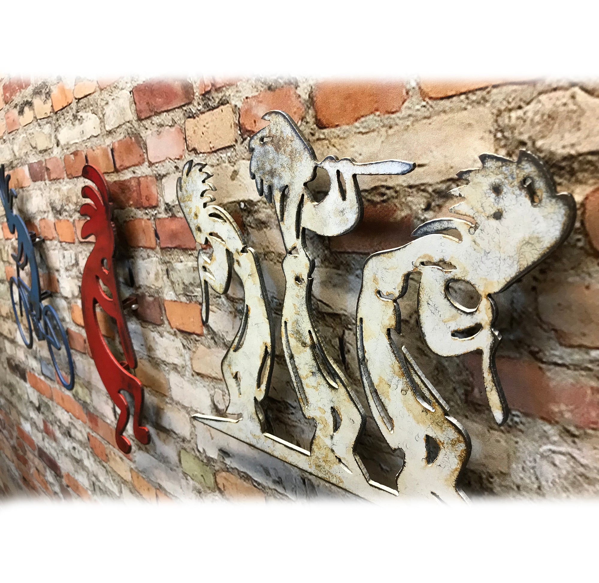 Three Kokopelli - Metal Wall Art Home Decor - Handmade in the USA - Choose 12", 17" or 23" Wide - Choose your Patina Color - Free Ship