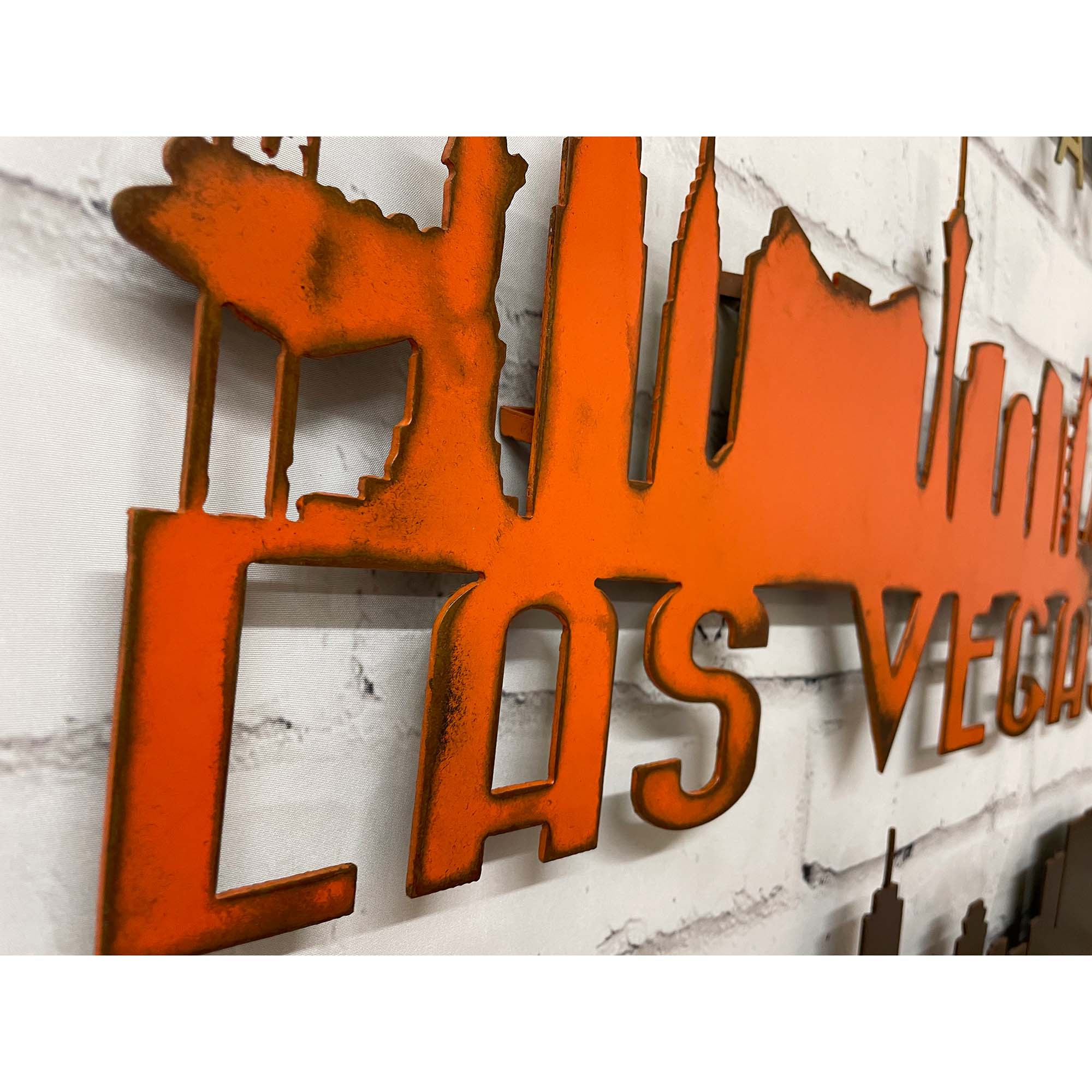 Las Vegas Skyline - Metal Wall Art Home Decor - Made in the USA - Choose 23", 30" or 40" Wide - Choose your Patina Color - Hanging Cityscape - Free Ship