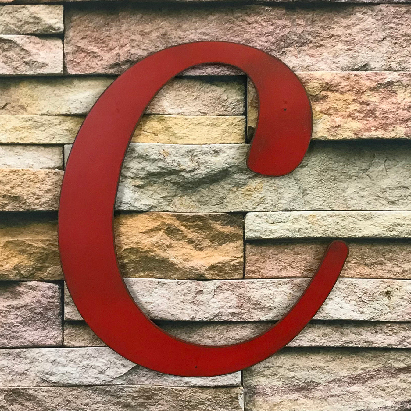Letter C - Karlie Font - Metal Wall Art Home Decor - Made in USA - Choose 8", 12" or 16" Tall - Choose Patina Color! Choose any letter FREE SHIP