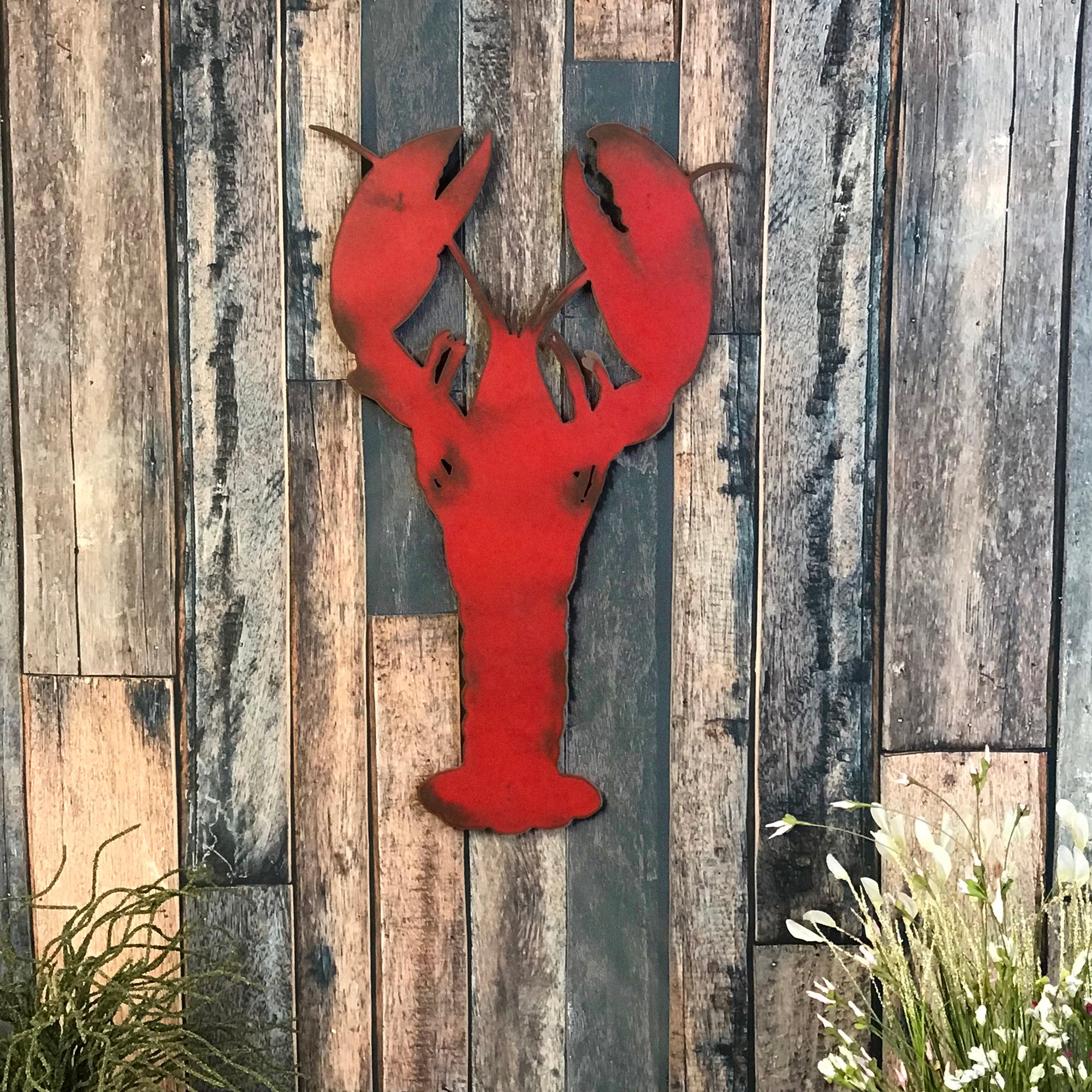 Lobster - Metal Wall Art Home Decor - Handmade in the USA - Choose 11", 17" or 23" Tall - Choose your Patina Color - Free Ship