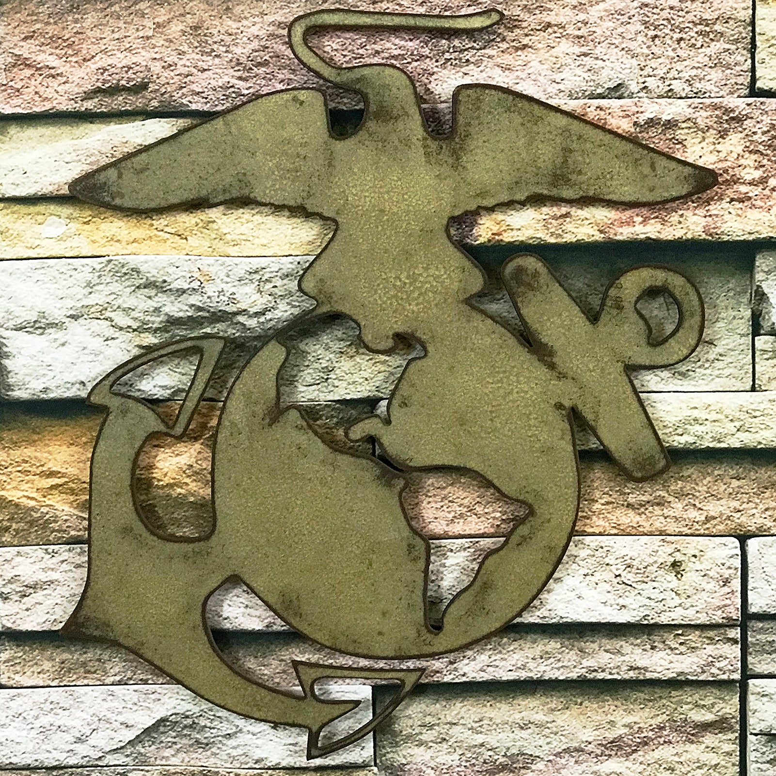 Marines Symbol - Metal Wall Art Home Decor - Handmade in the USA - Choose 12", 17" or 23" Wide, Choose your Patina Color - Free Ship