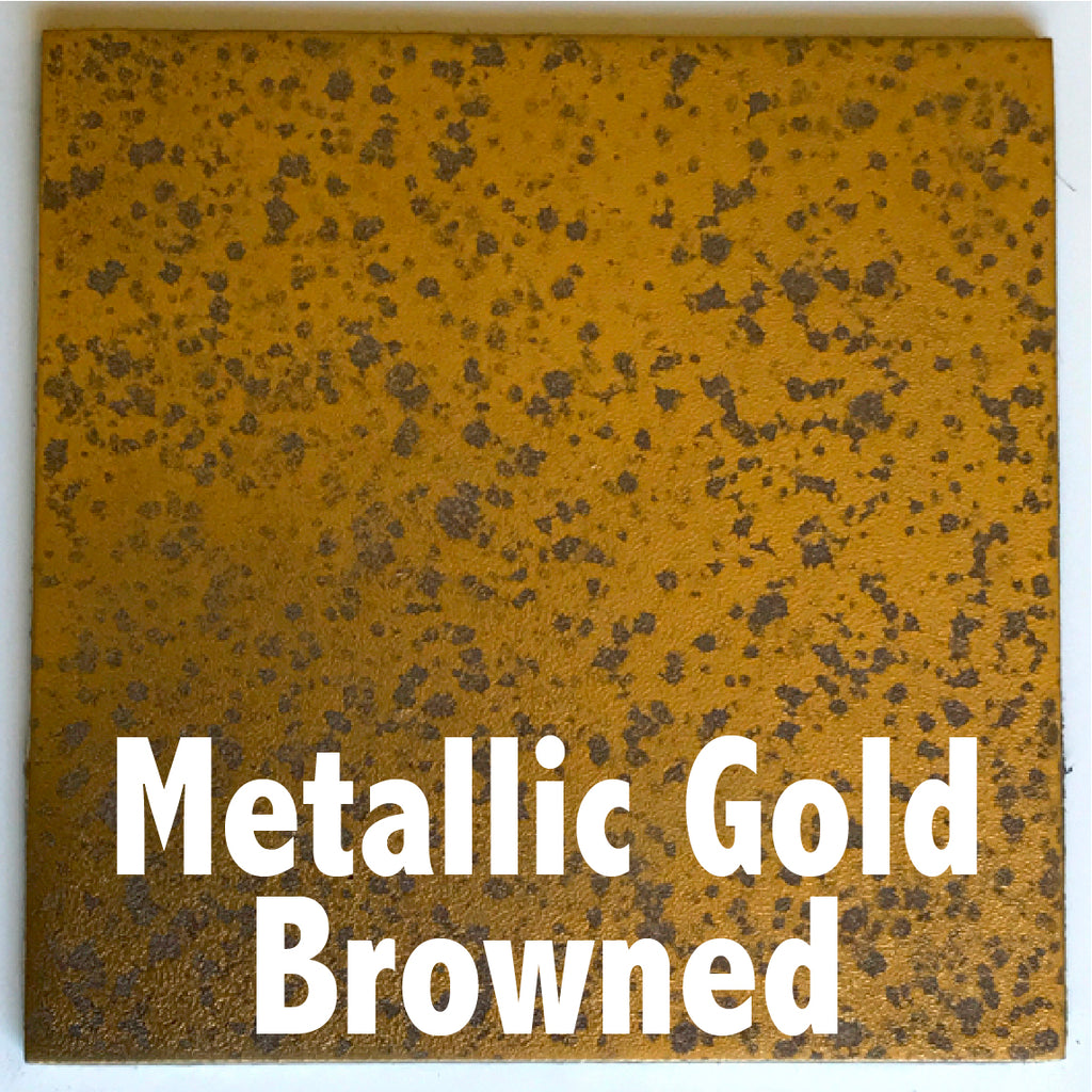 Metallic Gold Browned sample piece - 3" x 3" Metal Art Color Swatch - Handmade in the USA - FREE SHIPPING