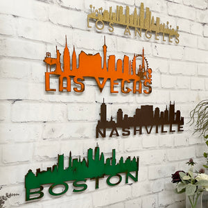 Fort Worth Skyline - Metal Wall Art Home Decor - Made in the USA - Choose 23", 30" or 40" Wide - Choose your Patina Color - Hanging Cityscape - Free Ship