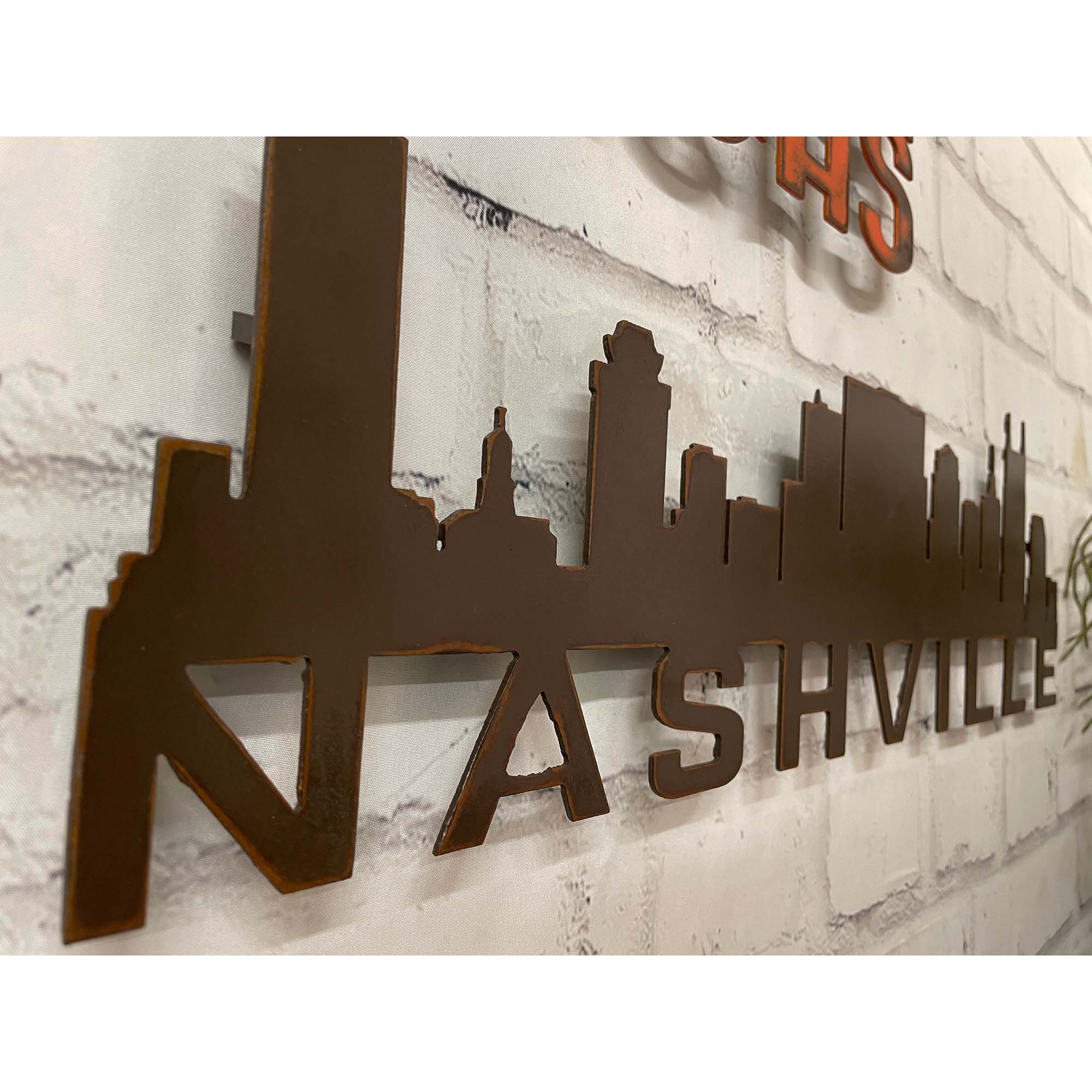Nashville Skyline - Metal Wall Art Home Decor - Made in the USA - Choose 23", 30" or 40" Wide - Choose your Patina Color - Hanging Cityscape - Free Ship