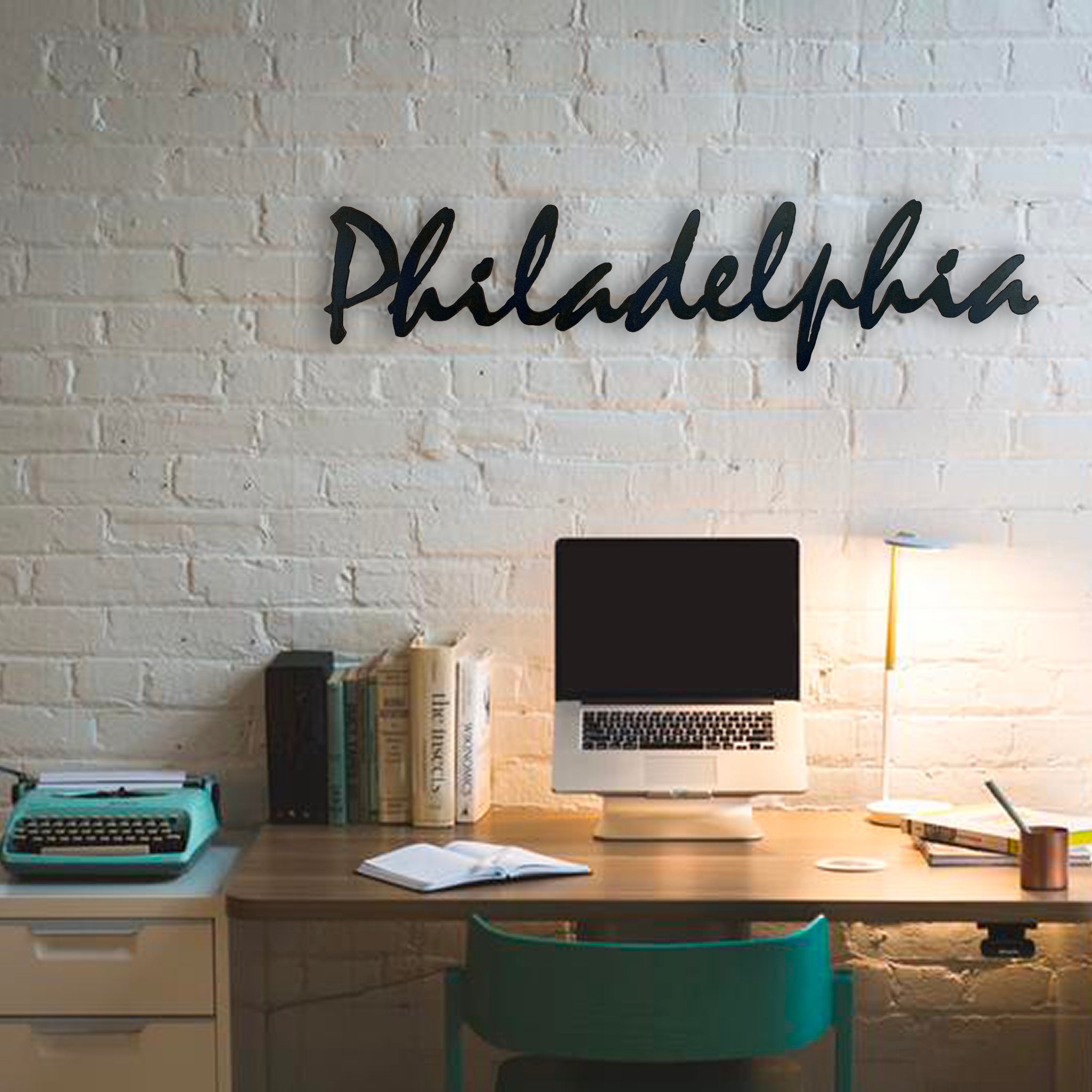 Philadelphia - Metal Wall Art Home Decor - Handmade in the USA - Choose 30" or 40" Wide - Choose your Patina Color - Free Ship
