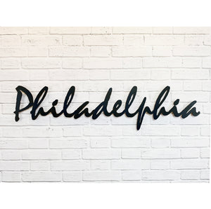 Philadelphia - Metal Wall Art Home Decor - Handmade in the USA - Choose 30" or 40" Wide - Choose your Patina Color - Free Ship