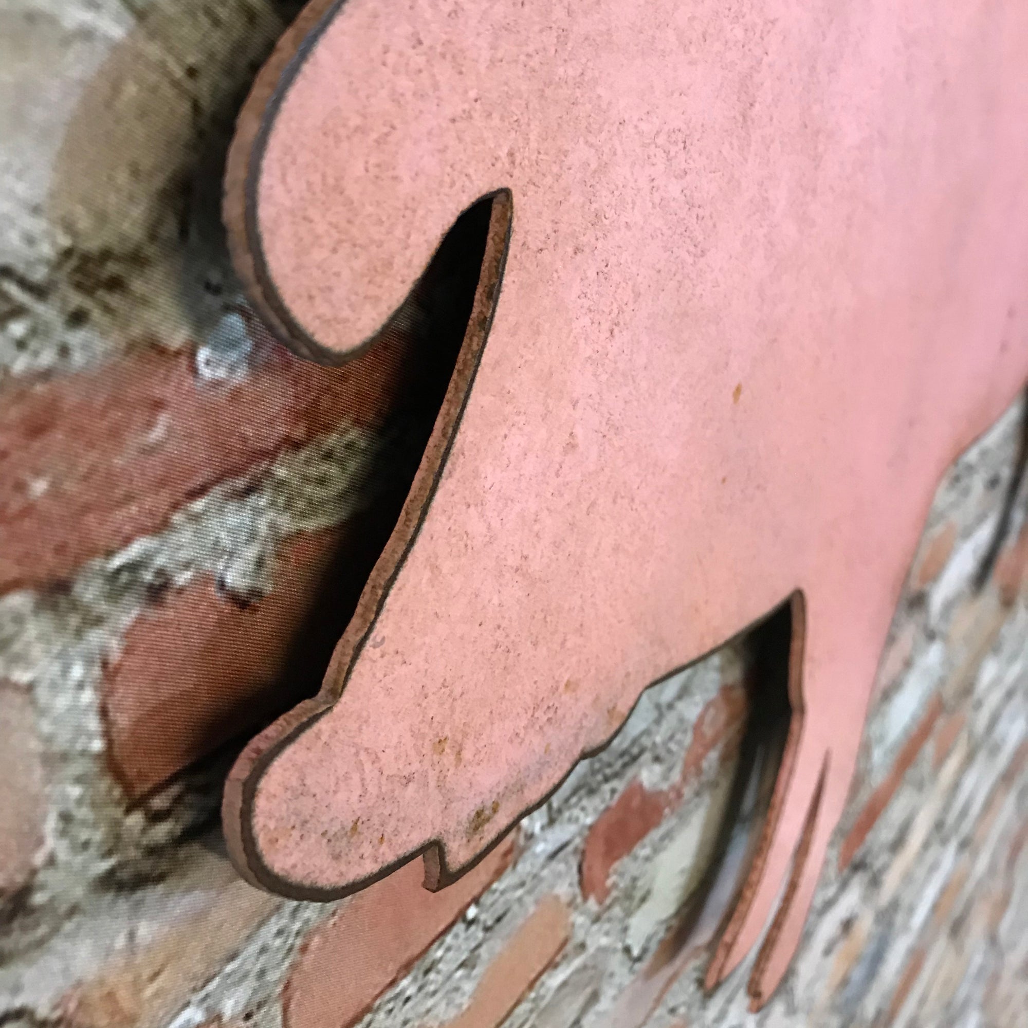 Landrace Pig - Metal Wall Art Home Decor - Handmade in the USA - Choose 7", 15" or 24" Wide Choose your Patina Color - Free Ship