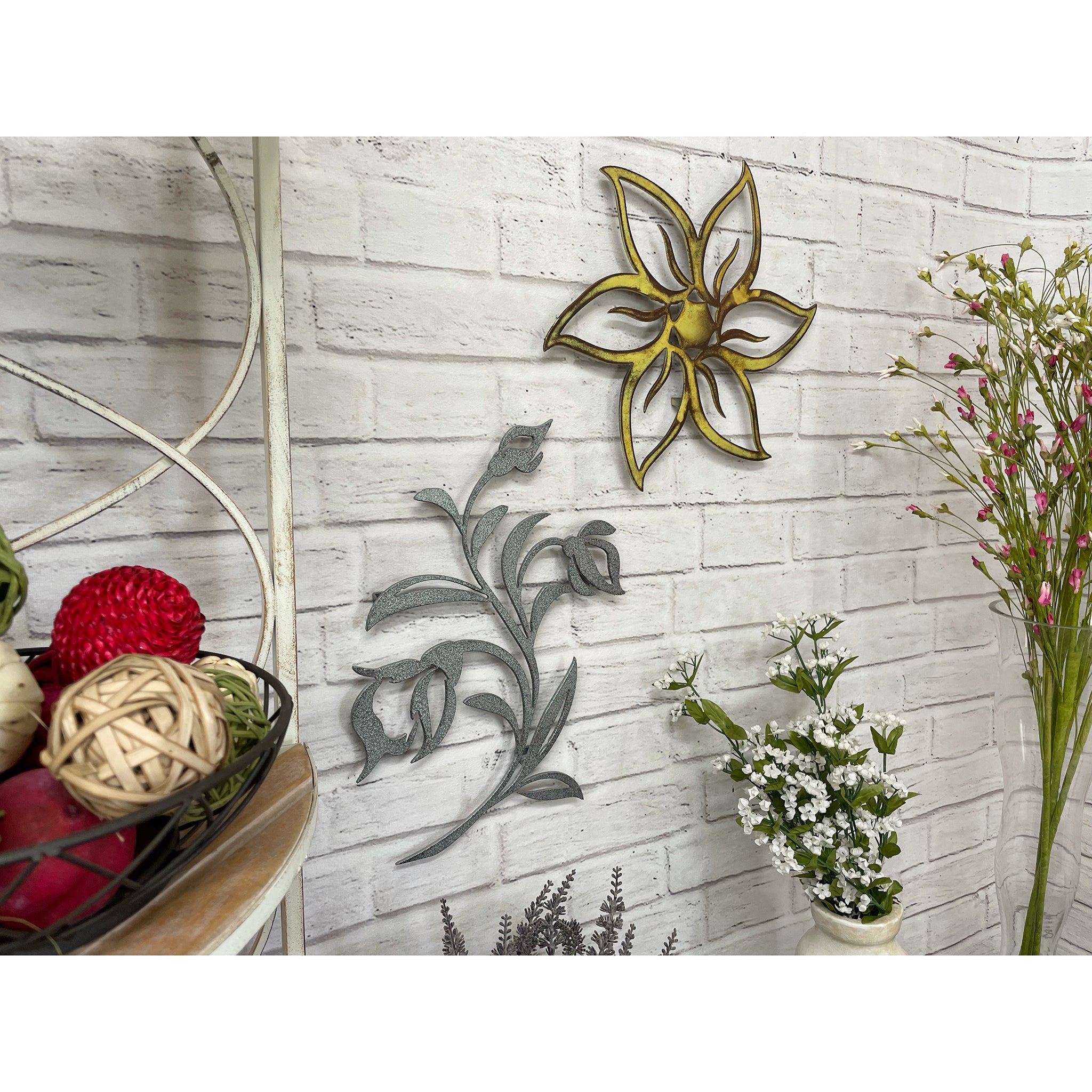 Pinwheel Flower - Metal Wall Art Home Decor - Handmade in the USA - Choose 12", 17" or 23" Wide, Choose your Patina Color - Free Ship