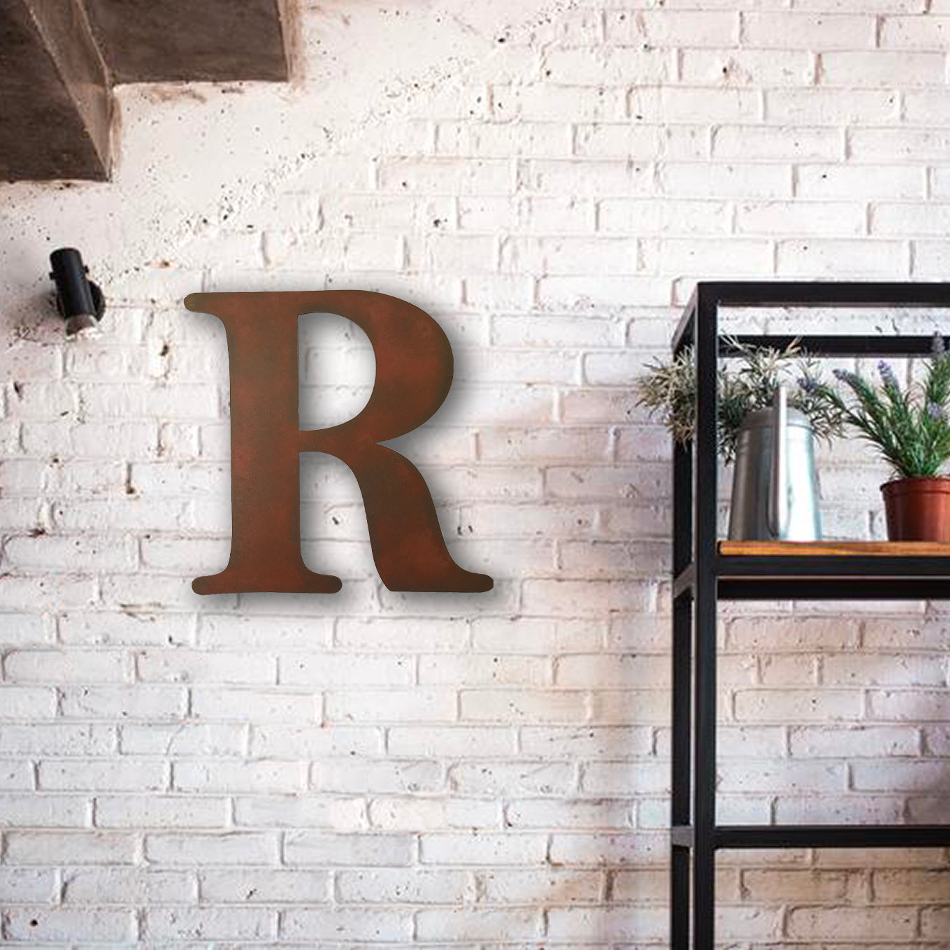 Letter R - Metal Wall Art Home Decor - Made in the USA - Choose 10", 12" or 16" Tall - Choose your Patina Color! Choose any letter - Free Ship