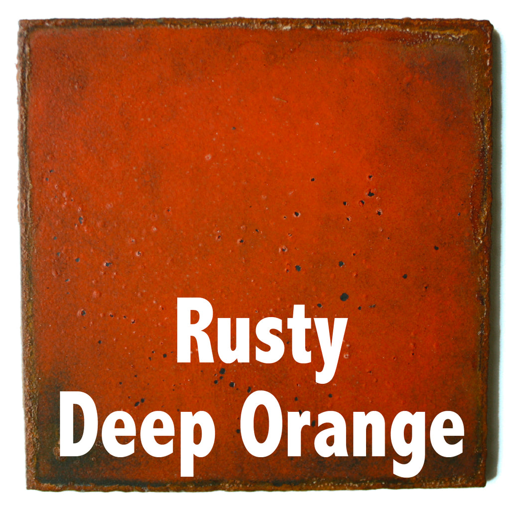 Rusty Deep Orange Sample piece - 3" x 3" Metal Art Color Swatch - Handmade in the USA - FREE SHIPPING