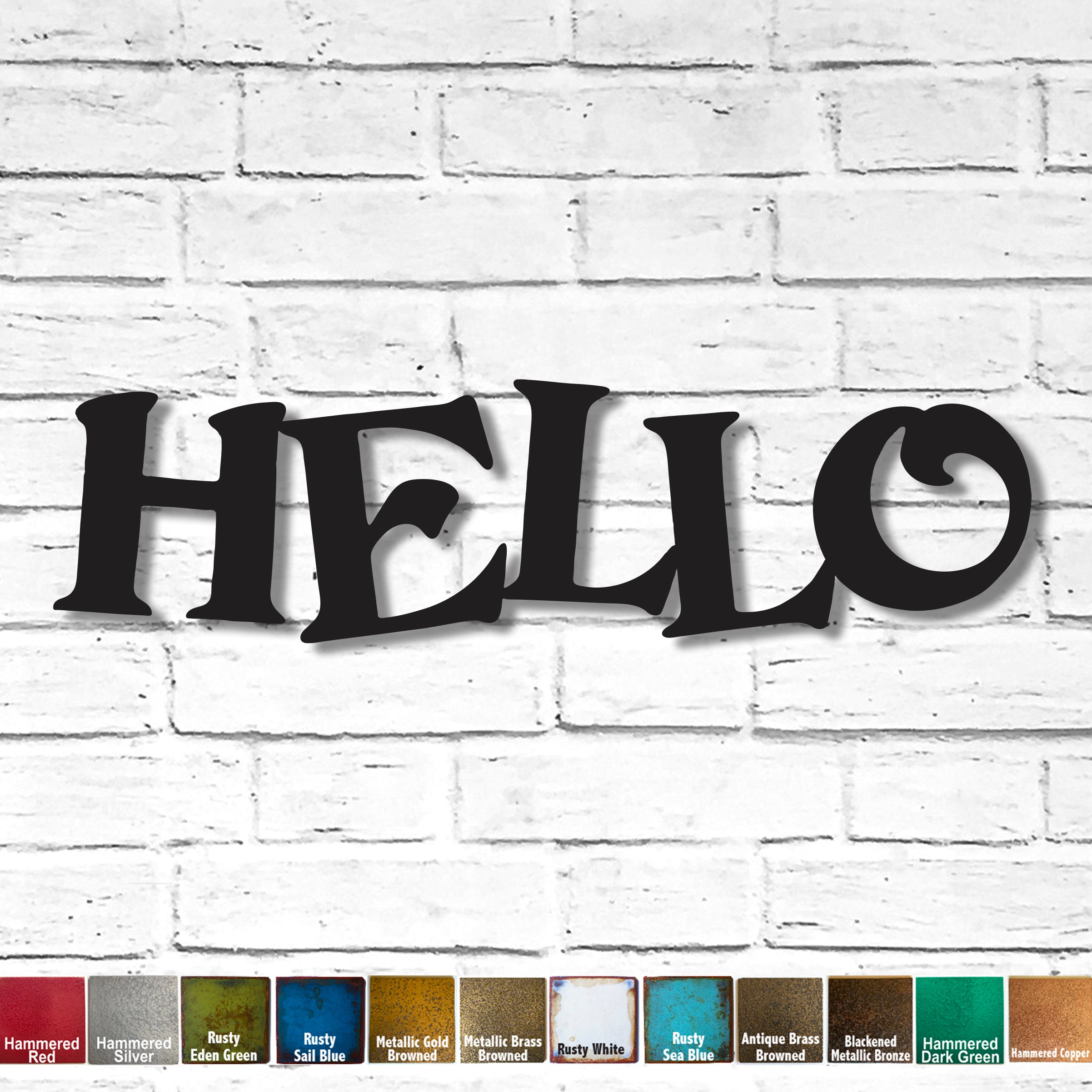 WELCOME sign - Horizontal - Metal Wall Art Home Decor - Handmade in the USA - Choose 24", 36" or 45" Wide - Choose your Patina Color - Free Ship