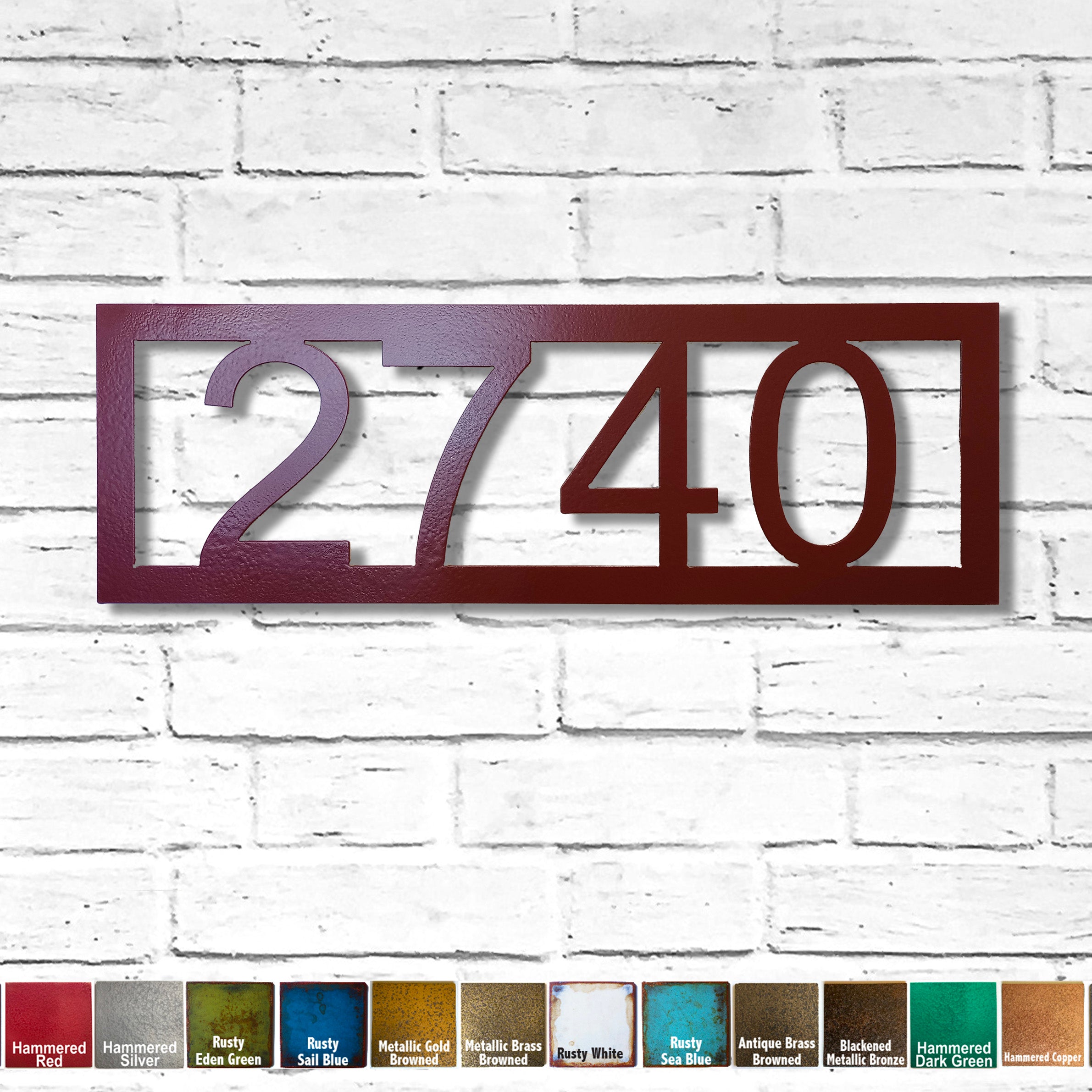 Address sign - Metal Wall Art Home Decor - Handmade in the USA - Choose your Number of Digits, Size, and Patina Color - Free Ship