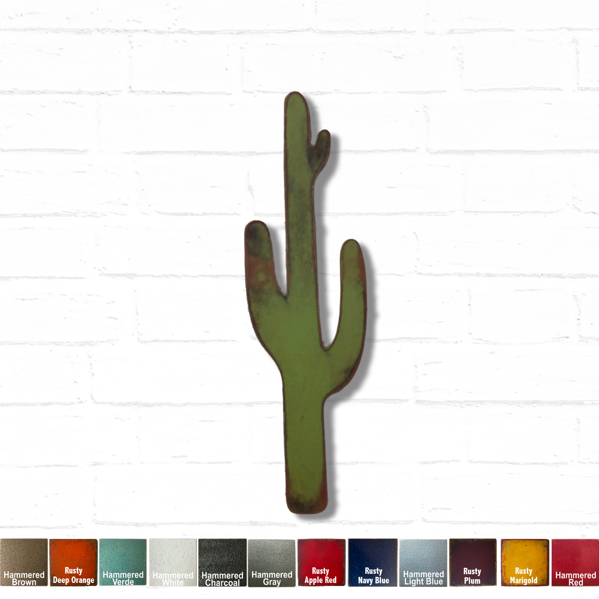 Cactus - Metal Wall Art Home Decor - Made in the USA - Choose 12", 18" or 24" Tall - Choose your Patina Color - Free Ship