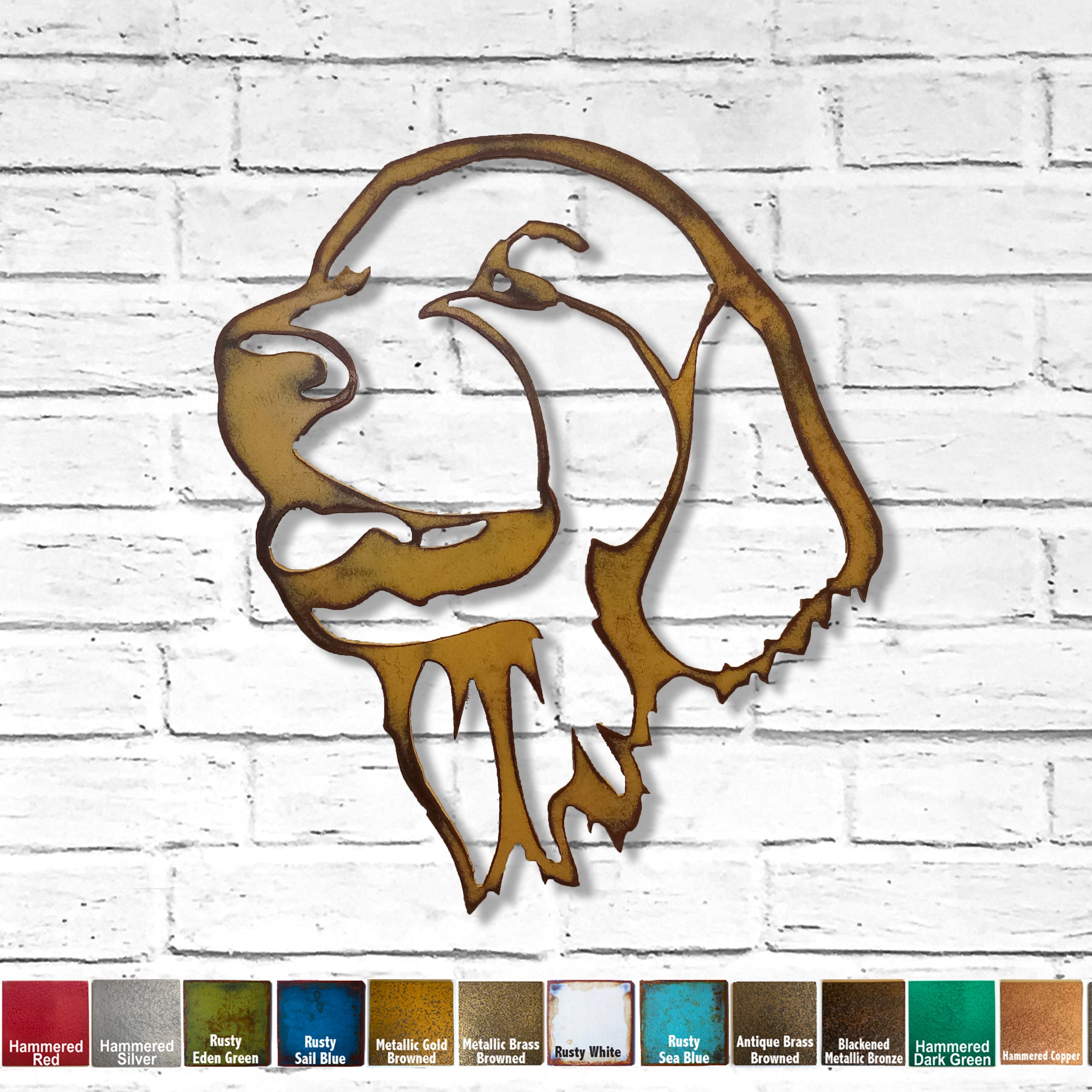 Golden Retriever Bust - Metal Wall Art Home Decor - Handmade in the USA - Choose 11", 17" or 23" Tall - Choose your Patina Color - Free Ship