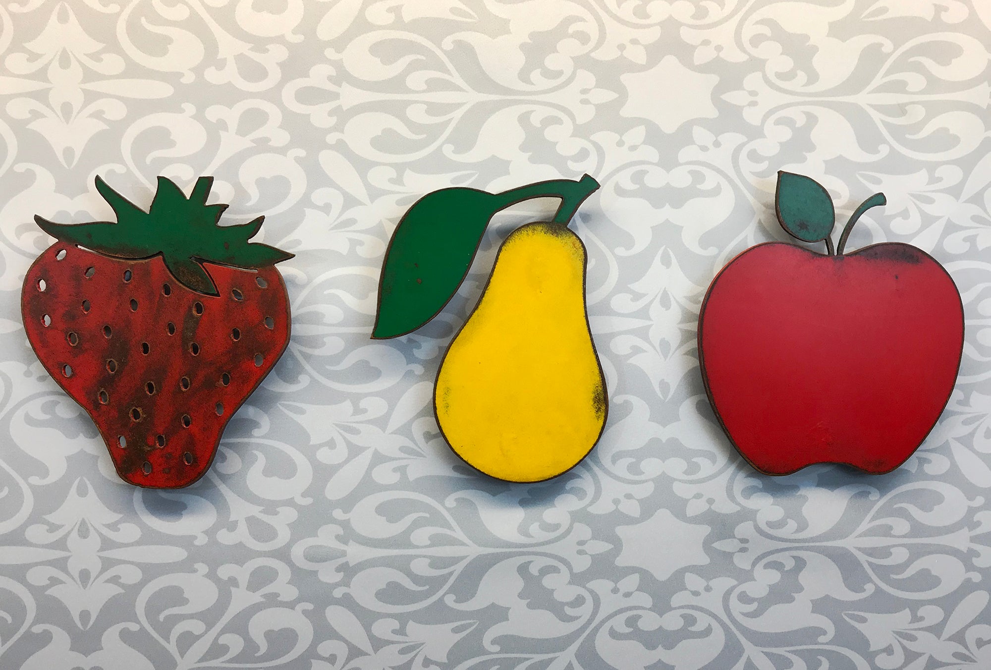 Strawberry - Metal Wall Art Home Decor - Handmade in the USA - Choose 8", 12" or 17" Tall