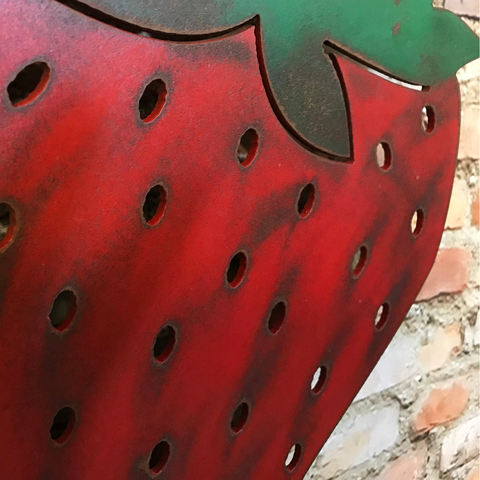 Strawberry - Metal Wall Art Home Decor - Handmade in the USA - Choose 8", 12" or 17" Tall