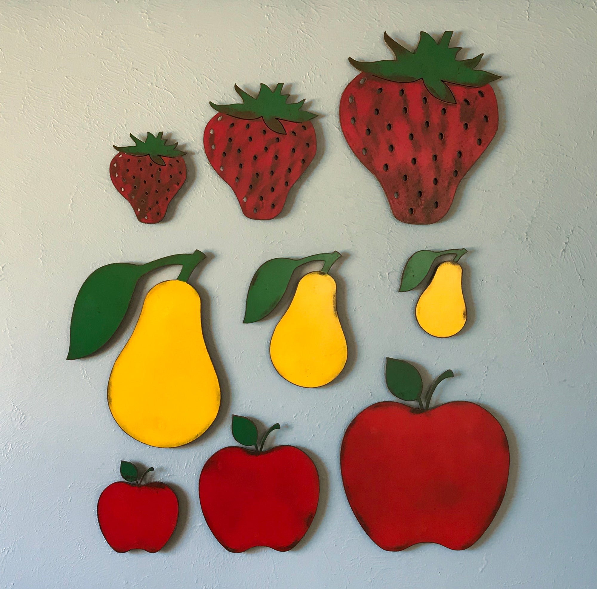 Strawberry - Metal Wall Art Home Decor - Handmade in the USA - Choose 8", 12" or 17" Tall