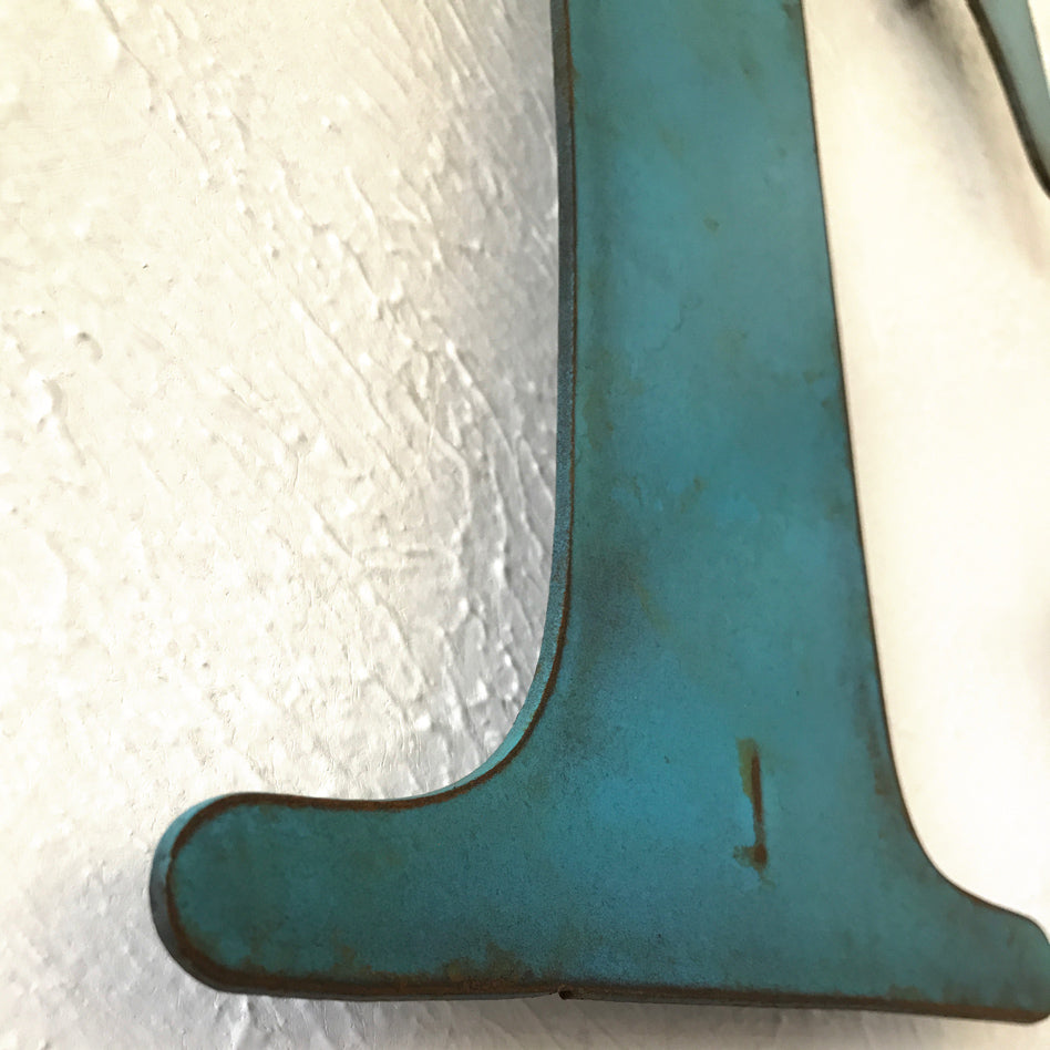 Letter T - Metal Wall Art Home Decor - Made in the USA - Choose 12" or 16" Tall - Choose your Patina Color! Choose any letter - Free Ship