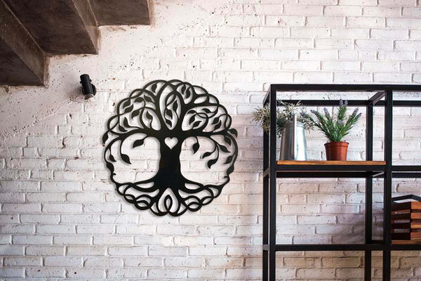 Tree of Life with Heart Cutout- Metal Wall Art Home Decor - Handmade in the  USA - Choose 12