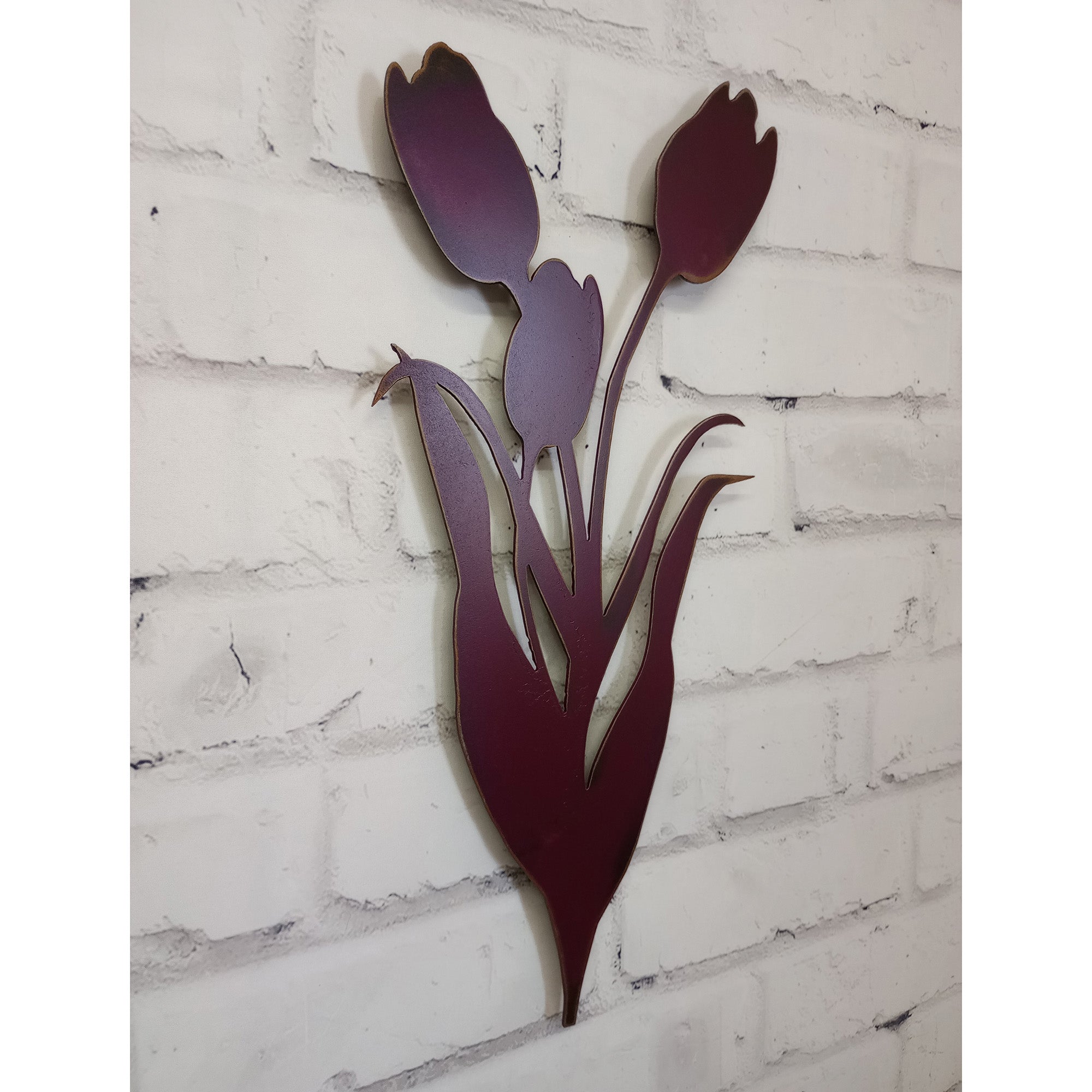 Tulips - Metal Wall Art Home Decor - Made in the USA - Choose 18", 24" or 30" Tall - Choose your Patina Color