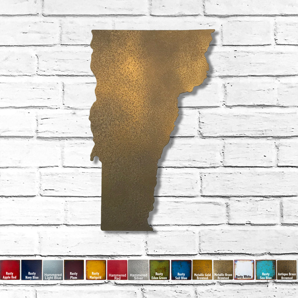 Vermont - Metal Wall Art Home Decor - Handmade in the USA - Choose 12", 17" or 23" Tall - Choose your Patina Color! Choose any State - Free Ship