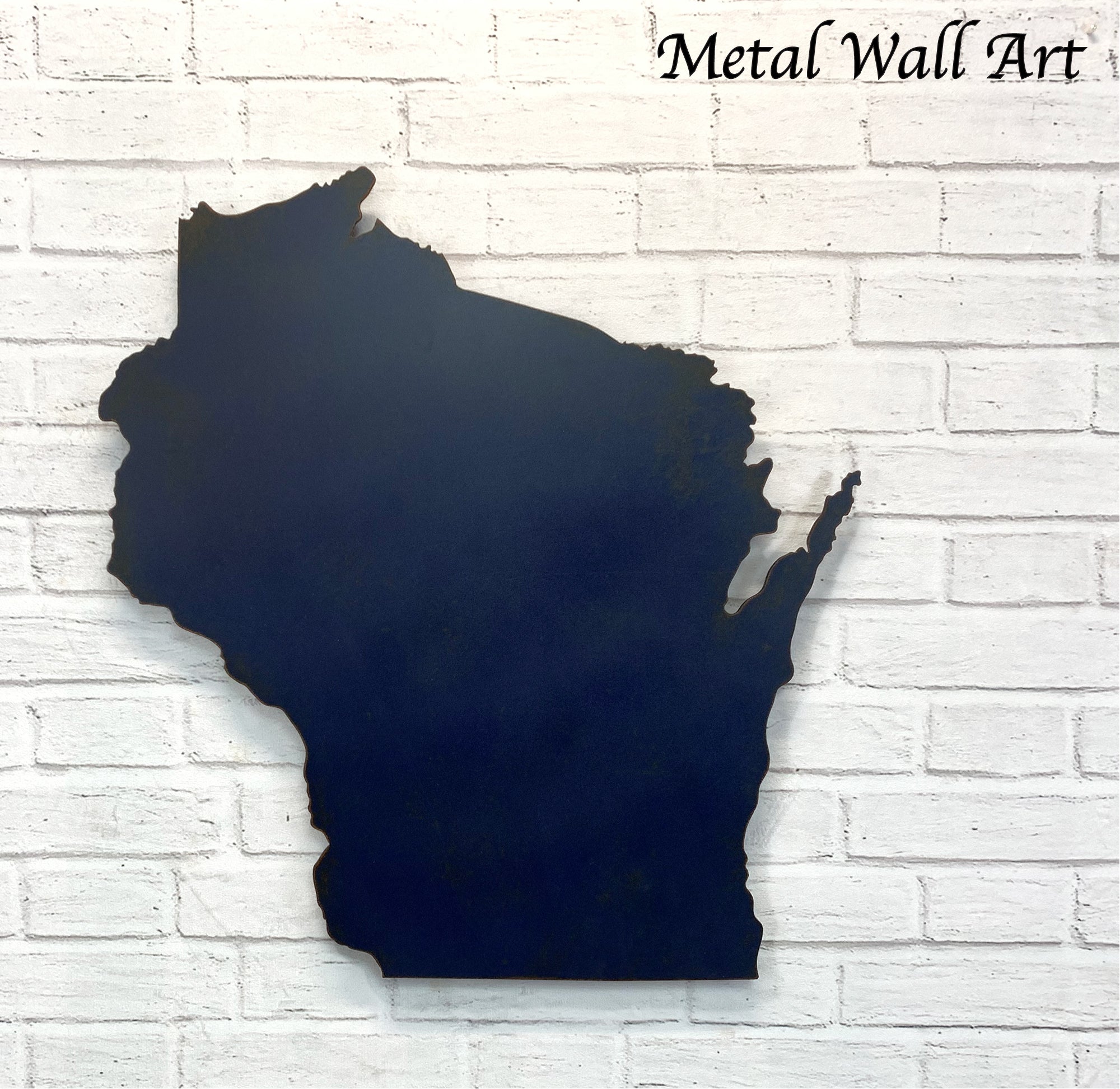 Wisconsin - Metal Wall Art Home Decor - Made in the USA - Choose 16" or 23" Tall - Choose your Patina Color - Choose any state - Free Ship