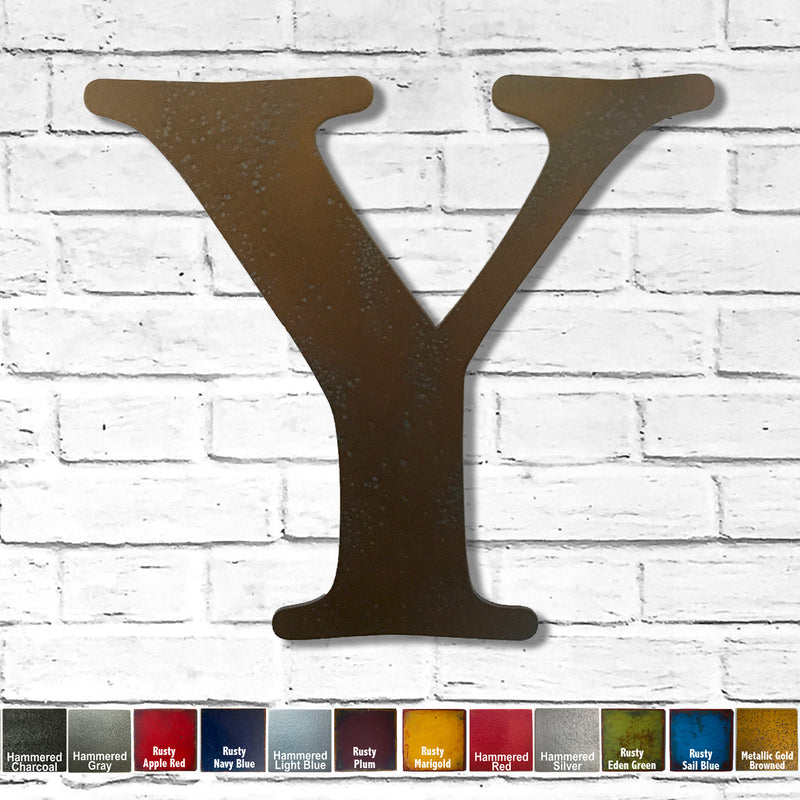 Letter Y - Metal Wall Art Home Decor - Made in the USA - Choose 10