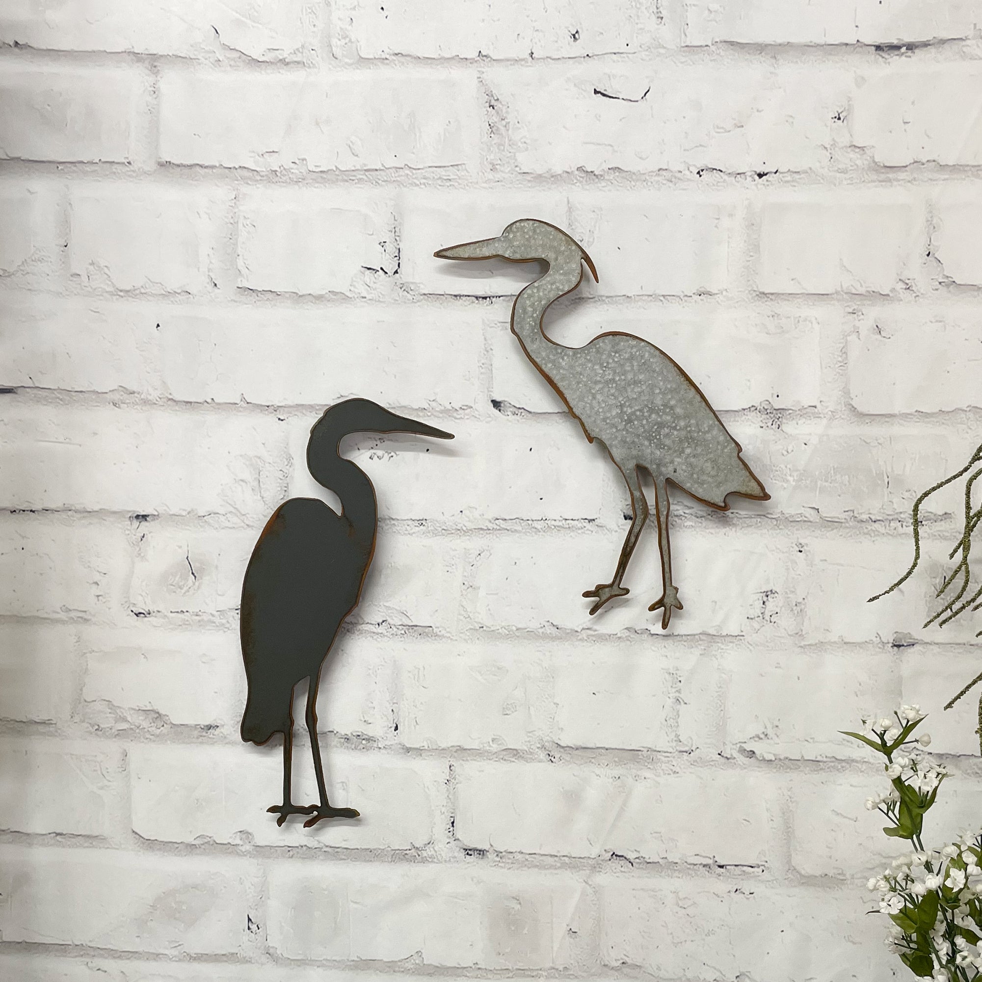 Crane - Metal Wall Art Home Decor - Made in the USA - Choose 12", 18" or 23" tall - Choose your Patina Color - Water Bird Animal Art - Free Ship